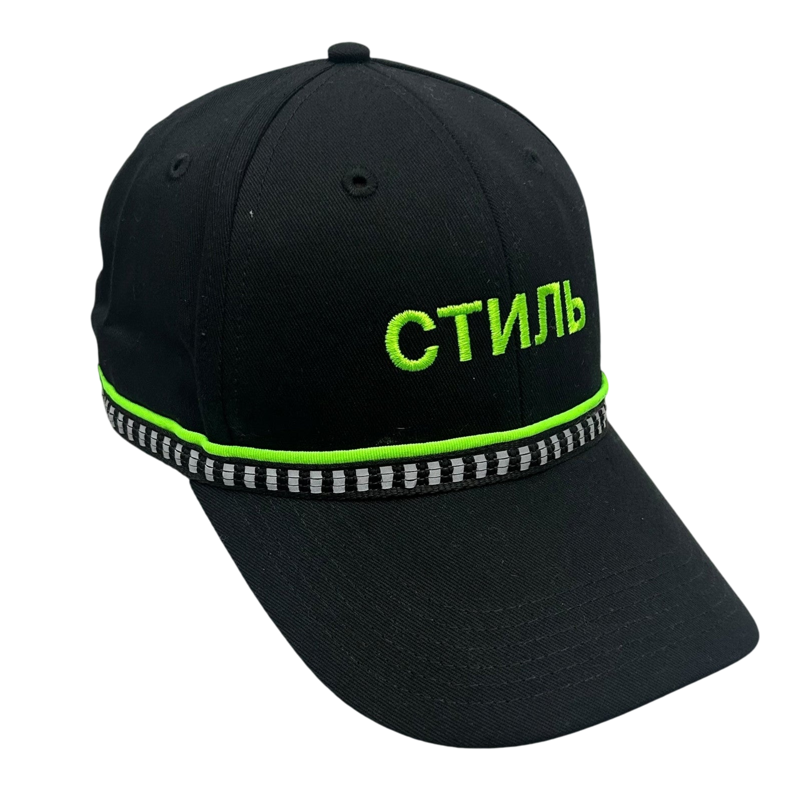 Heron Preston СТИЛЬ Reflective Cap Black/ Neon Green