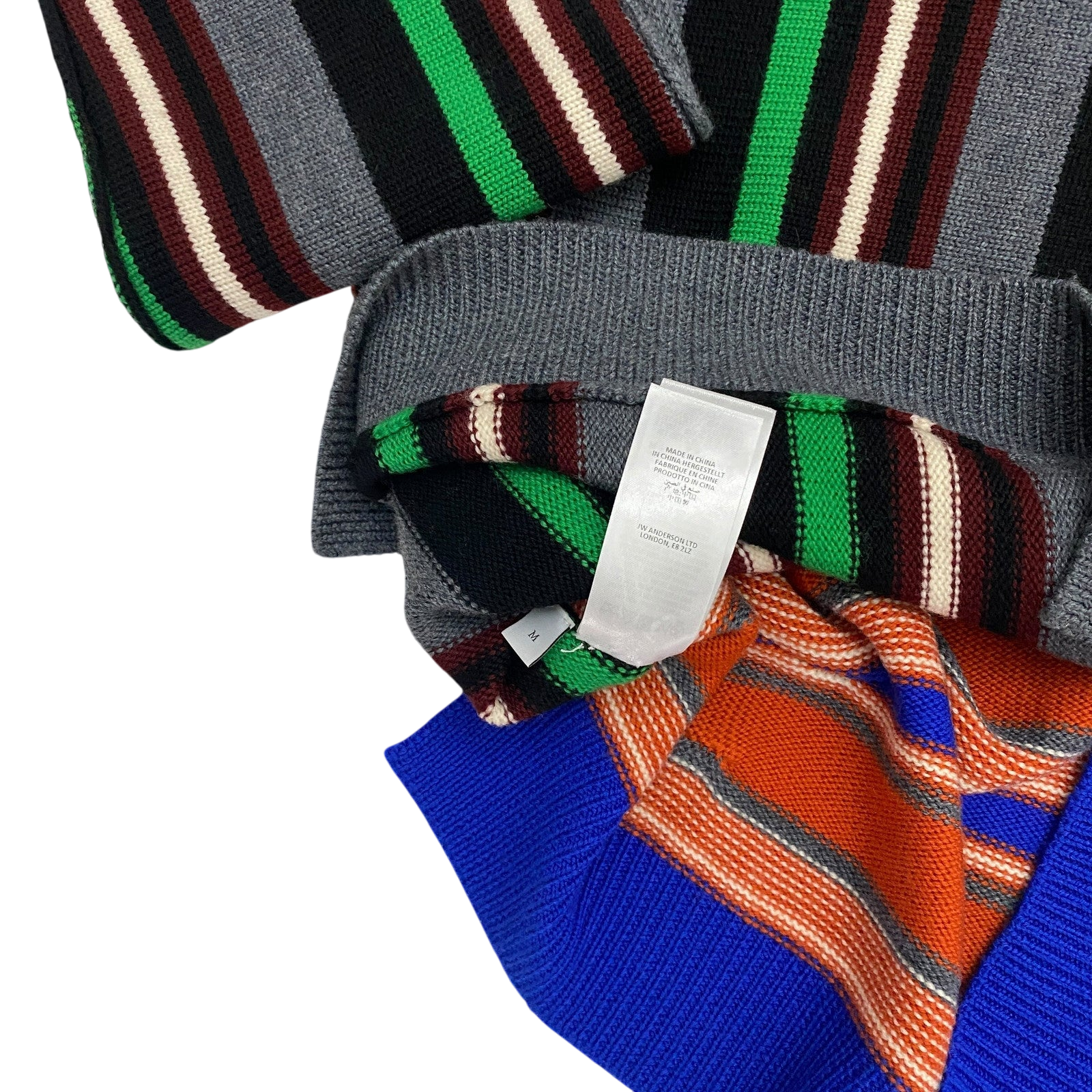 J.W. Anderson Deconstructed Logo Patch Striped Jumper (Size M)