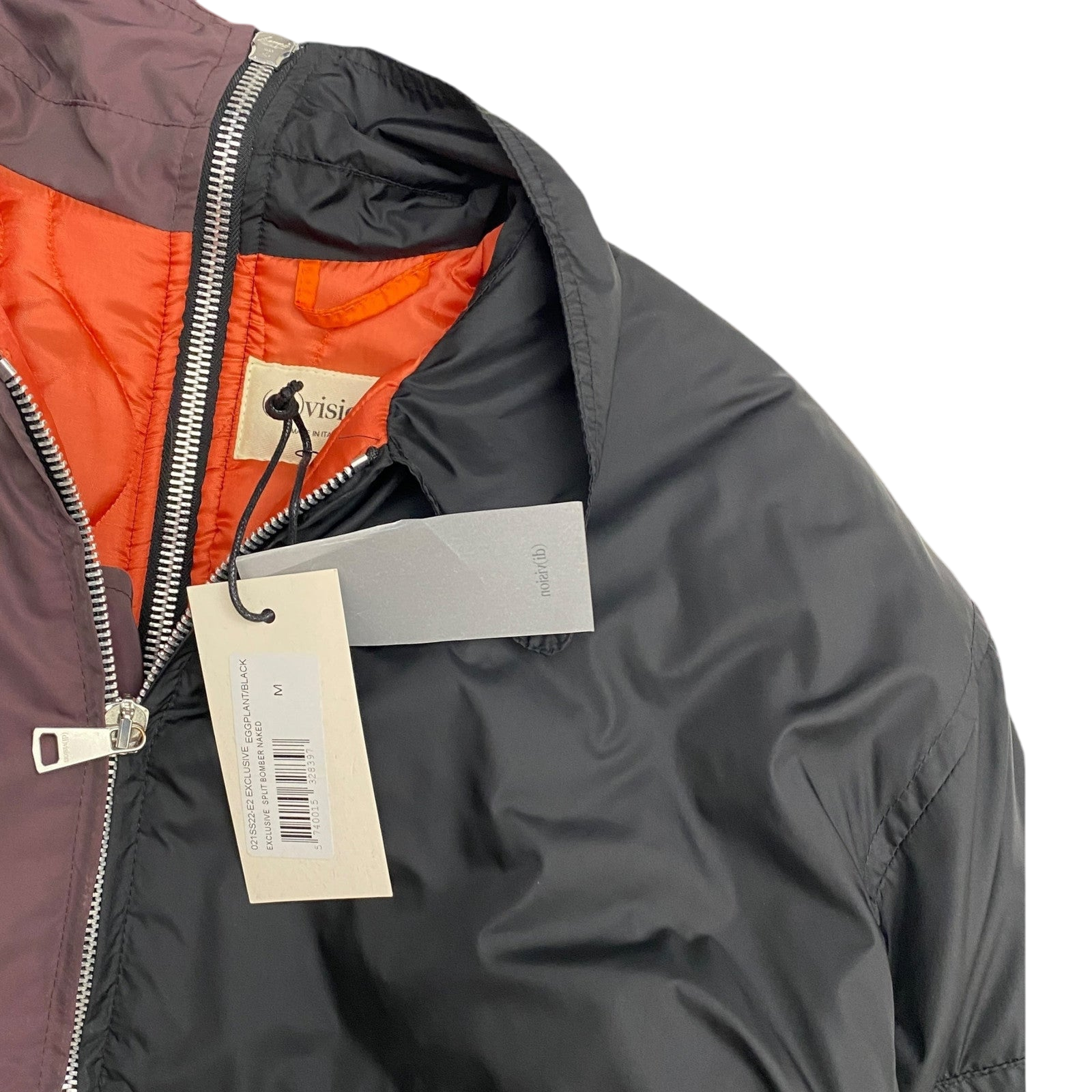 (DI)VISION Split Bomber Jacket Cropped Burgundy/Black (Fits M-L)