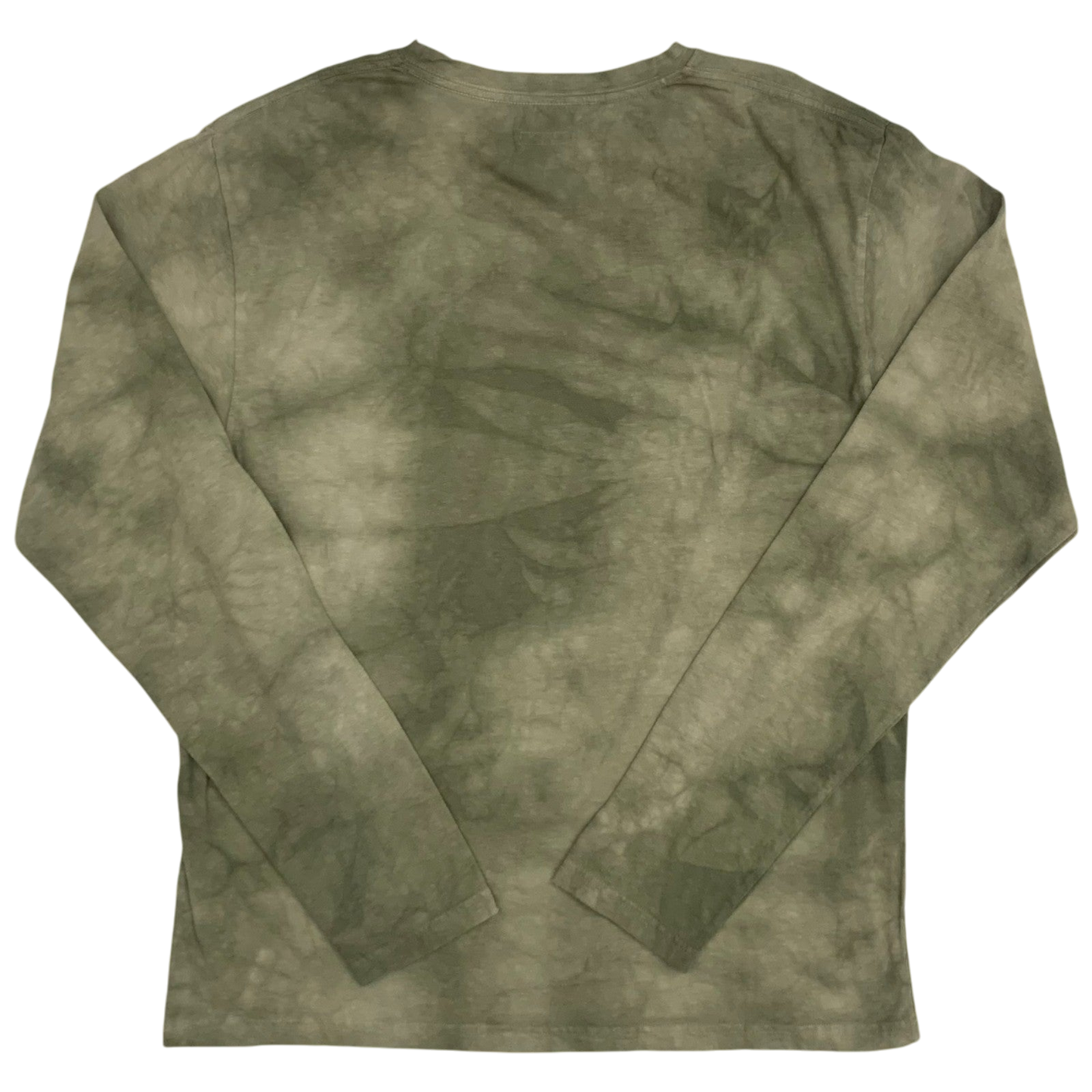 Kapital Tenjiku Uneven Dip Dye Crulon Long-Sleeve Tee Khaki (Fits M)