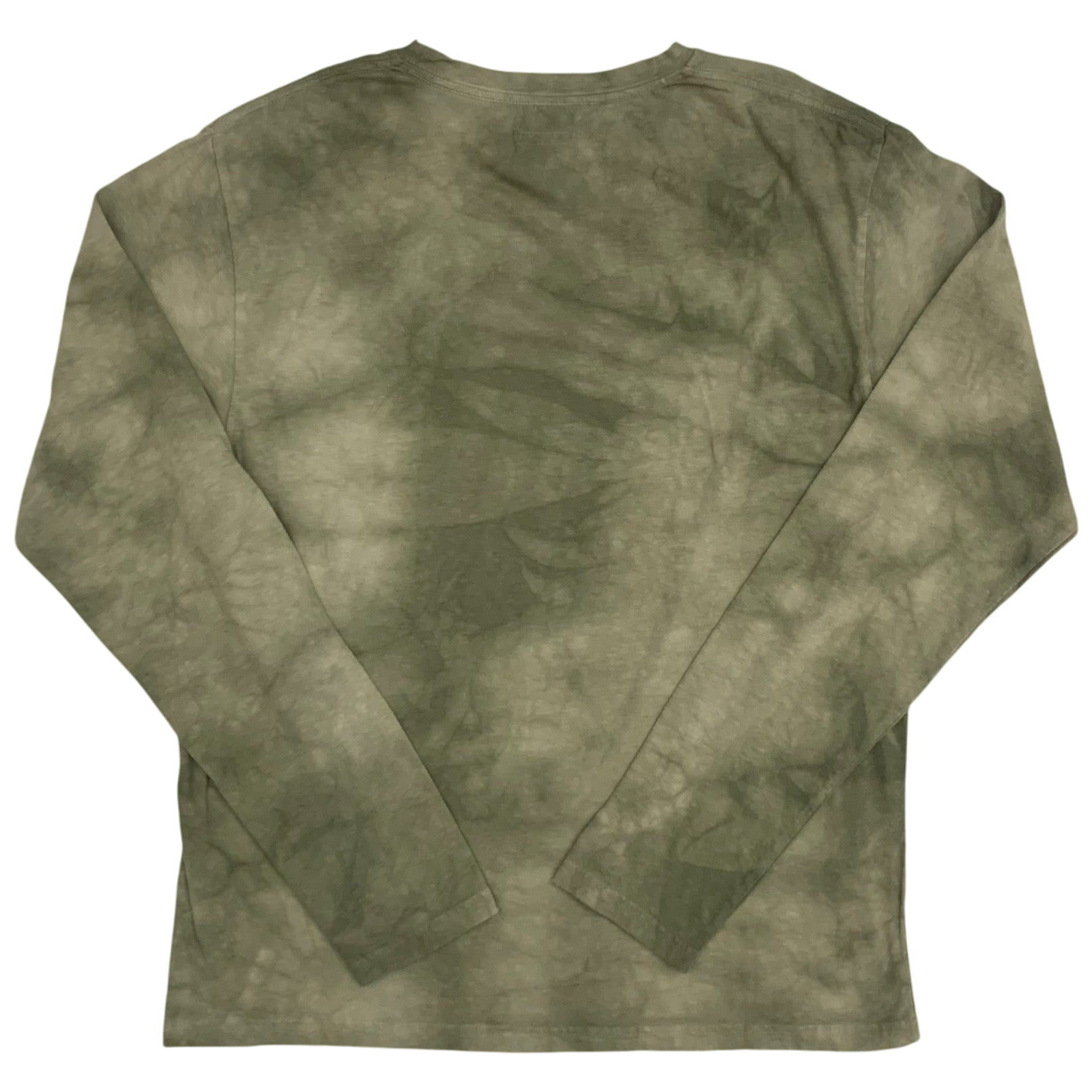 Kapital Tenjiku Uneven Dip Dye Crulon Long-Sleeve Tee Khaki (Fits M)