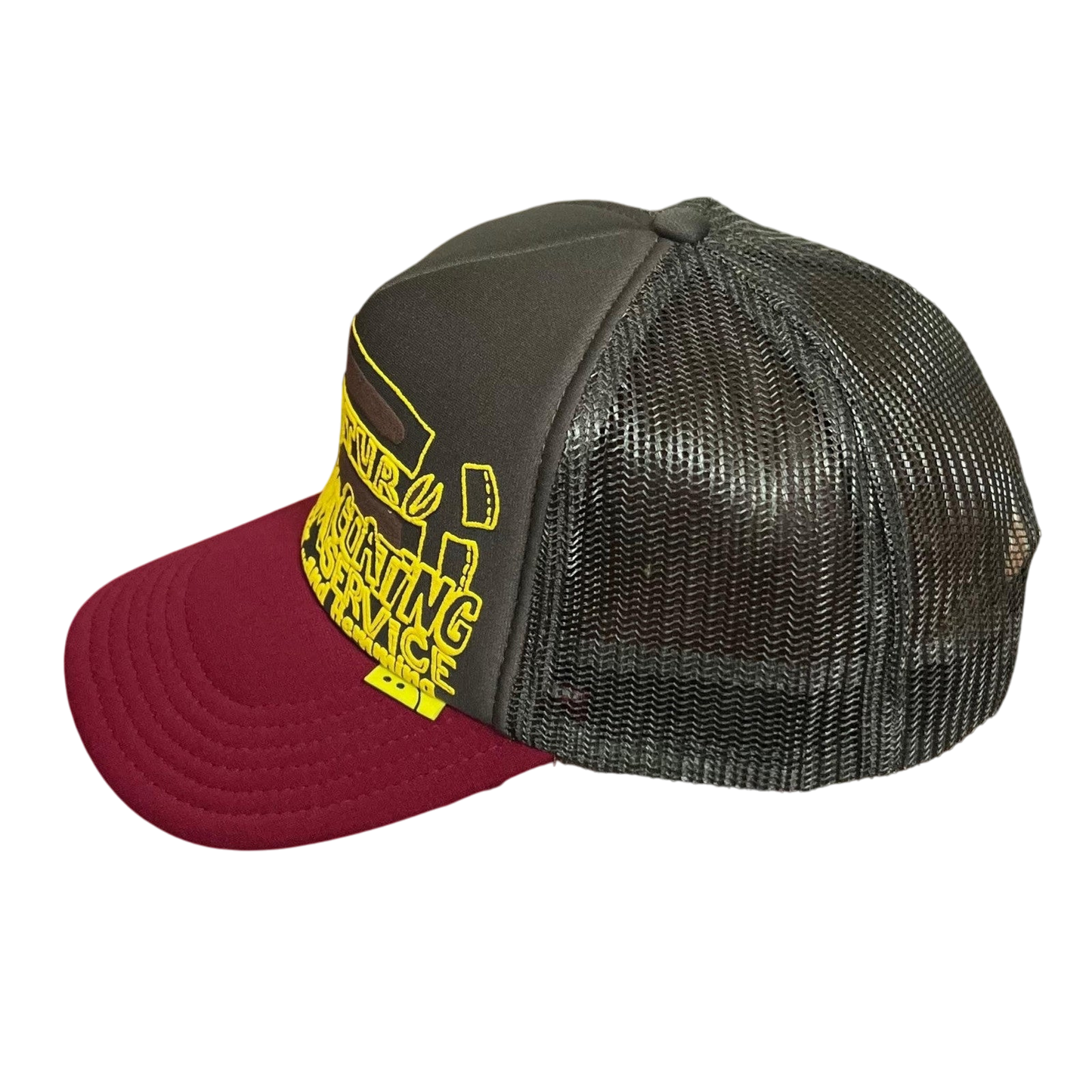 Kapital 'Century Denim Trucker' Trucker Cap Grey / Maroon