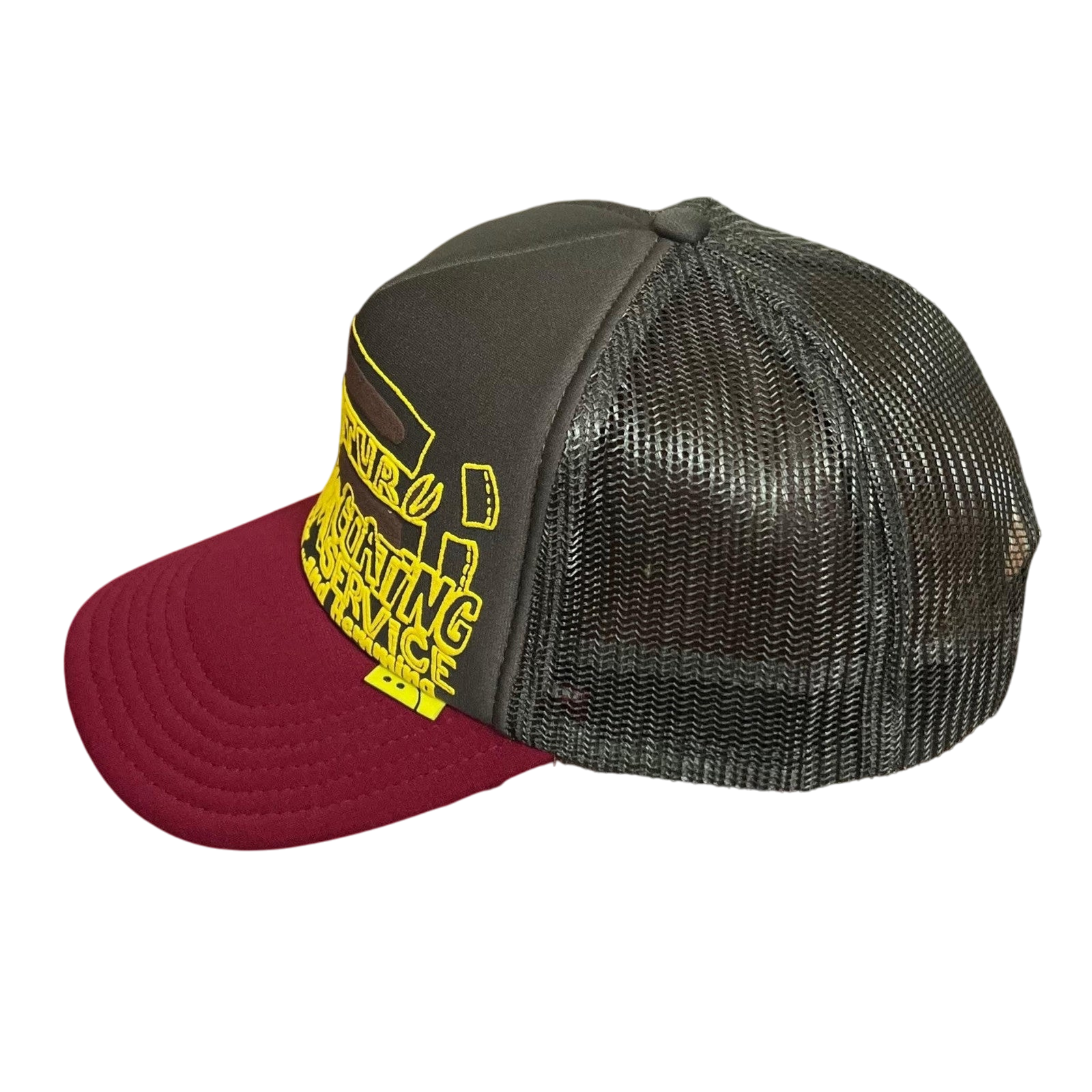 Kapital 'Century Denim Trucker' Trucker Cap Grey / Maroon
