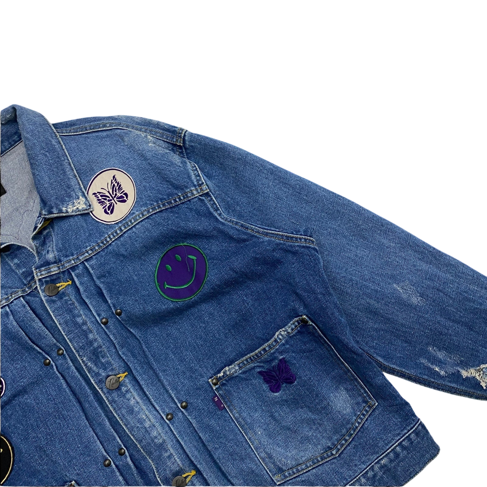 Needles Mixed-Patches Denim Jacket Indigo (Size L)