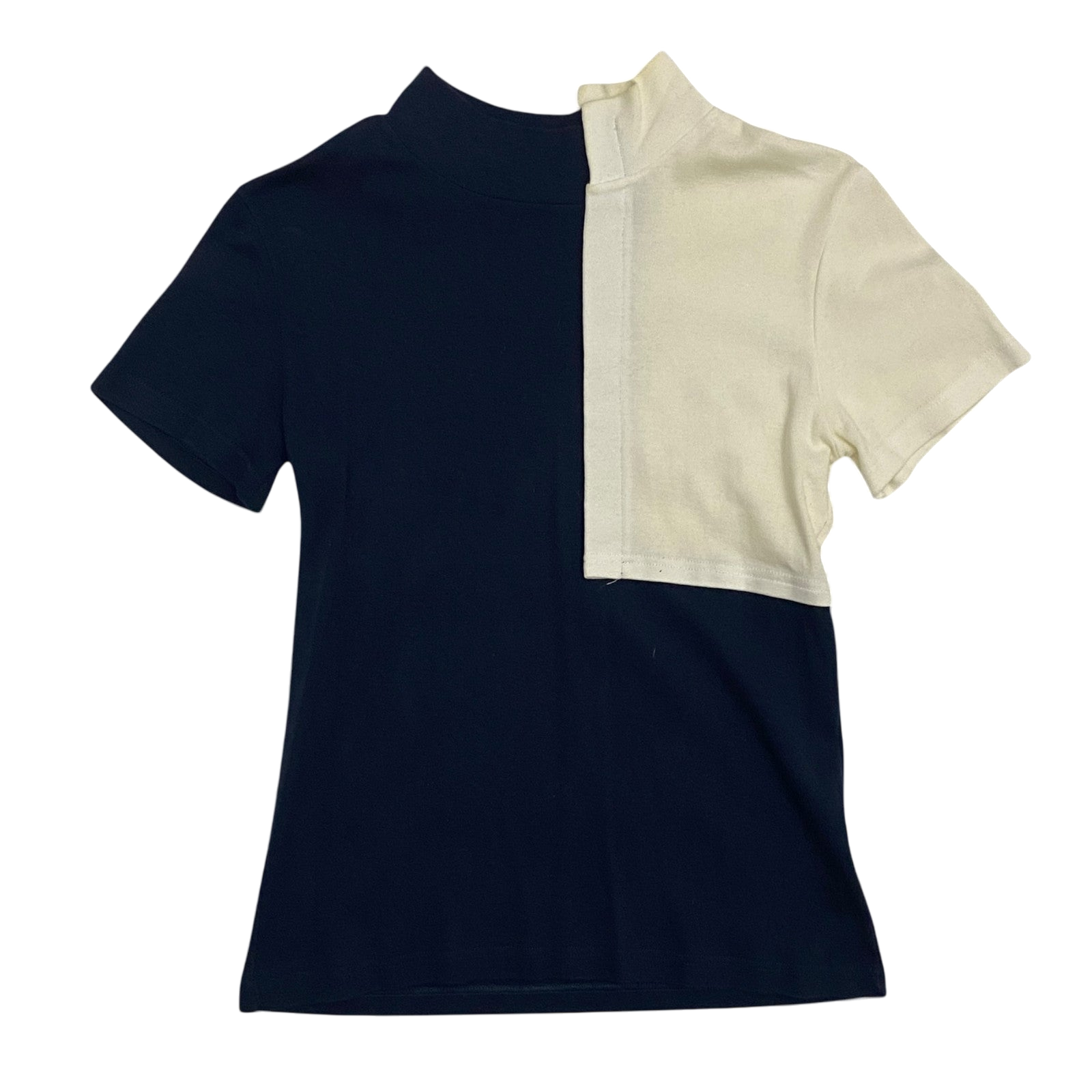 Jacquemus Two Tone Turtle Neck Crop Top Navy/White (Fits S-M Womens)