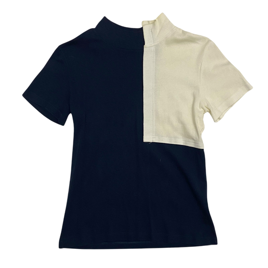 Jacquemus Two Tone Turtle Neck Crop Top Navy/White (Fits S-M Womens)