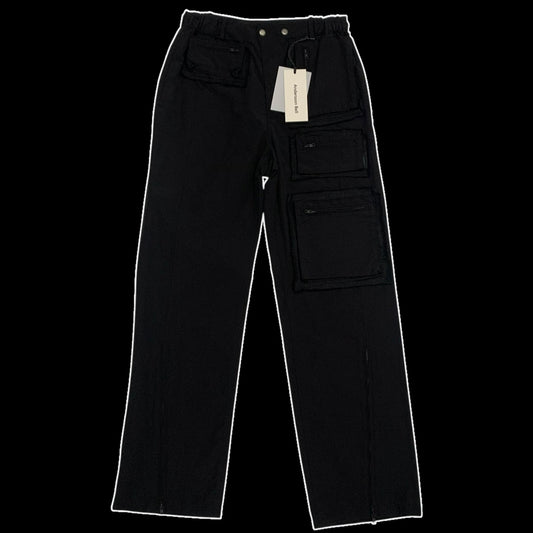 Andersson Bell Raw Edge Zip-Pocket Cargo Pants Black (Size M)