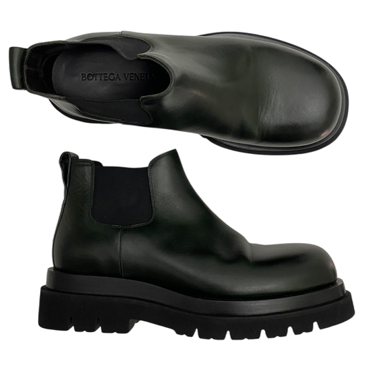 Bottega Veneta Lug Chelsea Ankle Boots Dark Green (EU42/US9)