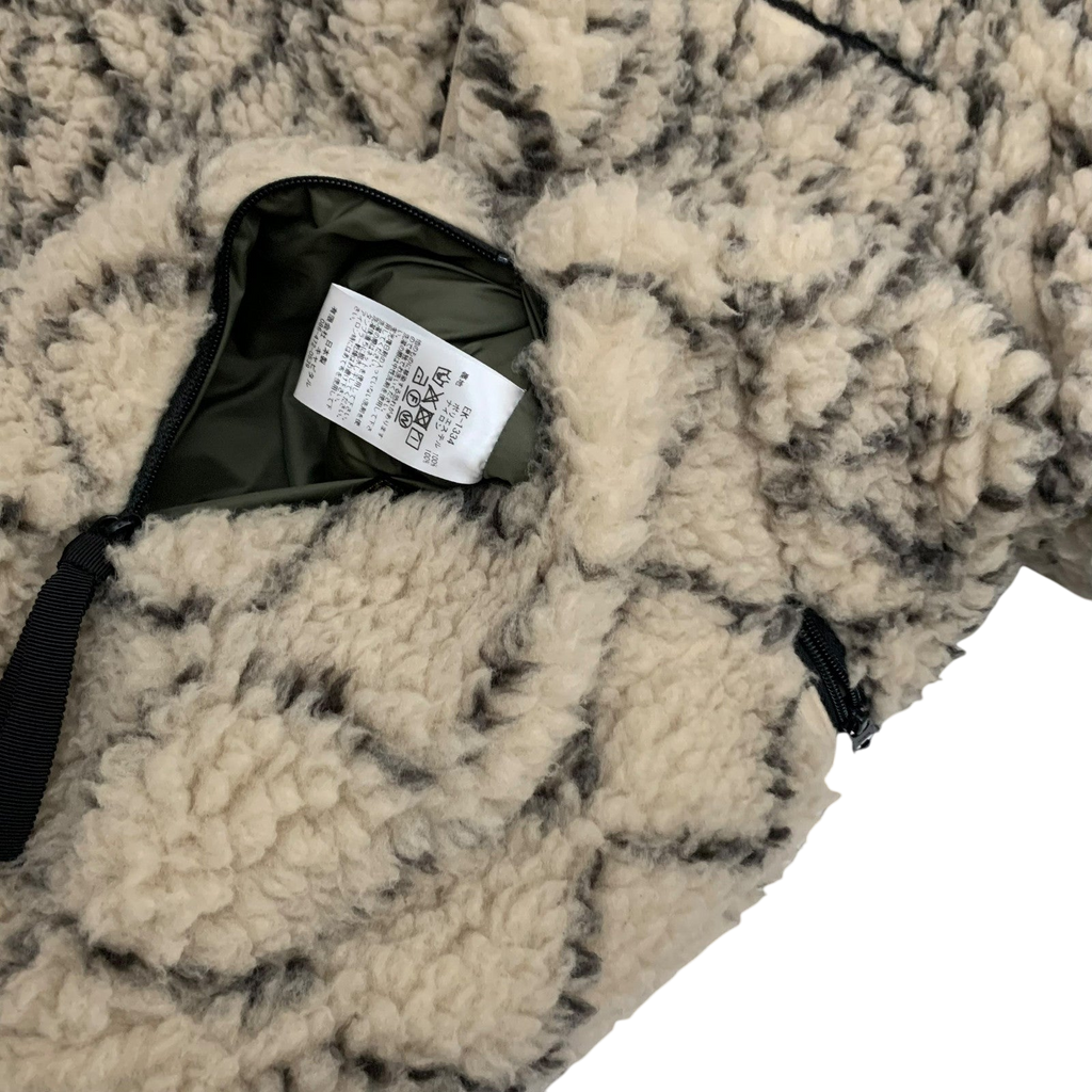 Kapital Do-Gi Sashiko Reversible Boa Fleece Jacket ‘Ecru’ (Size XL)