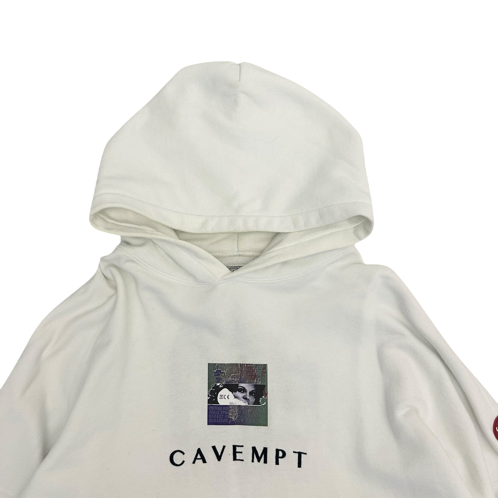 Cav Empt Embroided Logo Heavyweight Hoodie White (size XL)