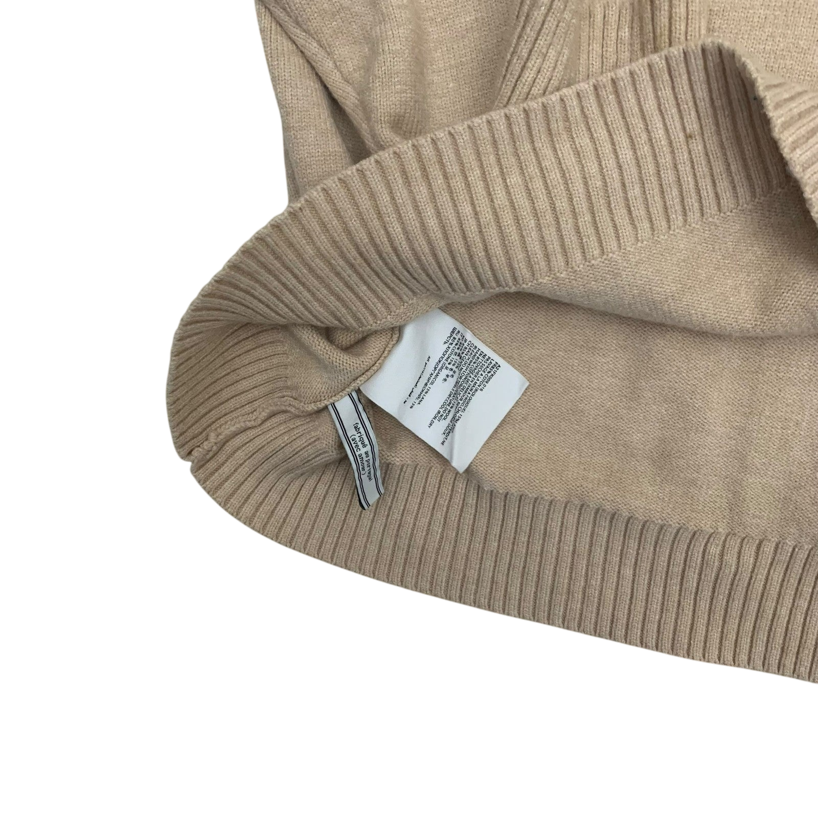 Ami Paris De Coeur Wool Blend Knit Sweatshirt Beige (Size M)