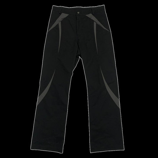 Moth Studios Panelled Nylon Pants Black / Grey (Size L)