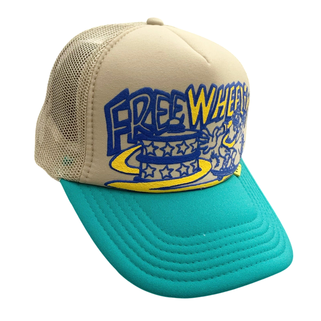 Kapital ‘Free Wheelin' Trucker Cap Beige/Turquoise