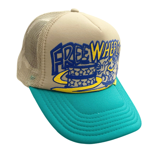 Kapital ‘Free Wheelin' Trucker Cap Beige/Turquoise