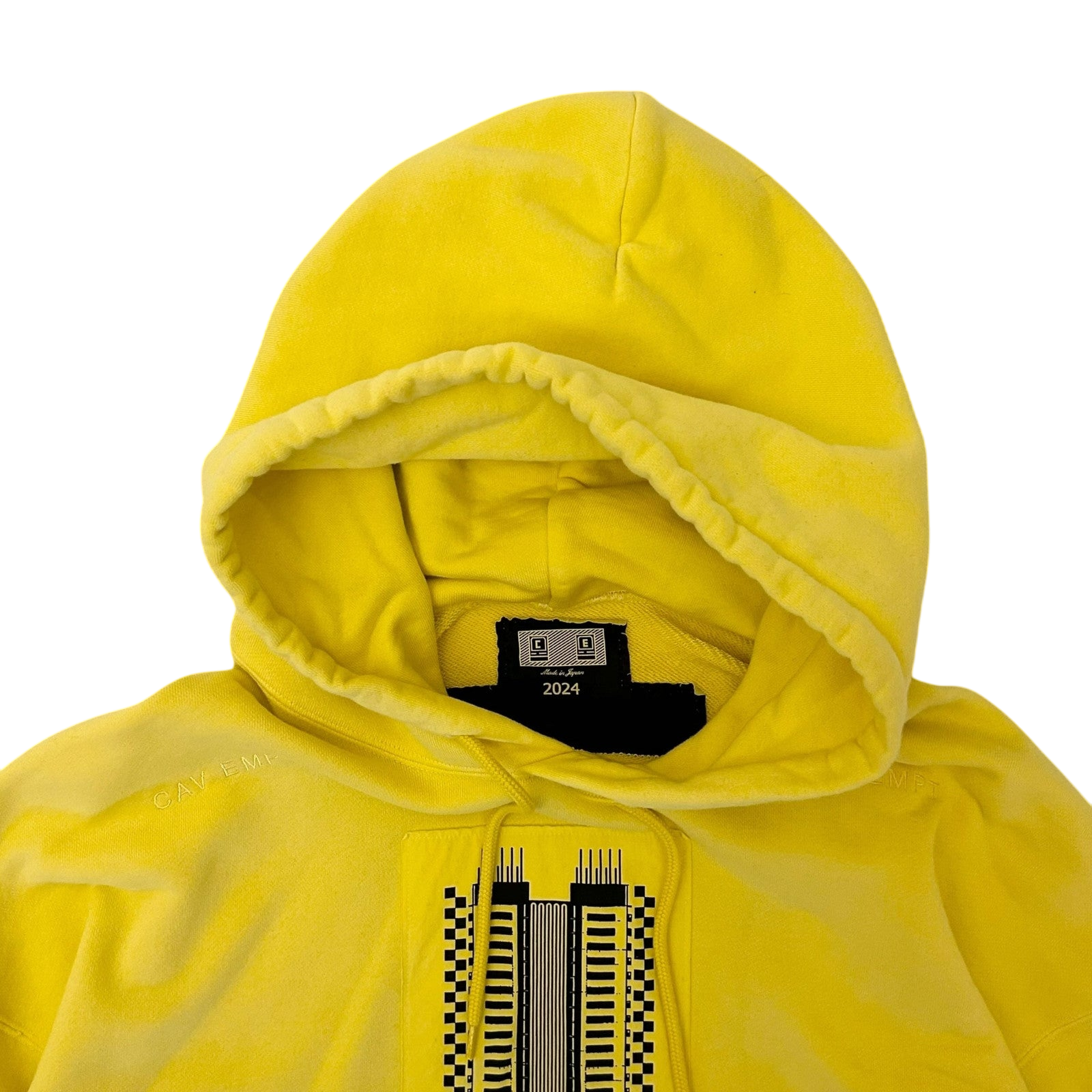 Cav Empt Overdye Reprocess Heavy Hoodie Yellow (Size XL)