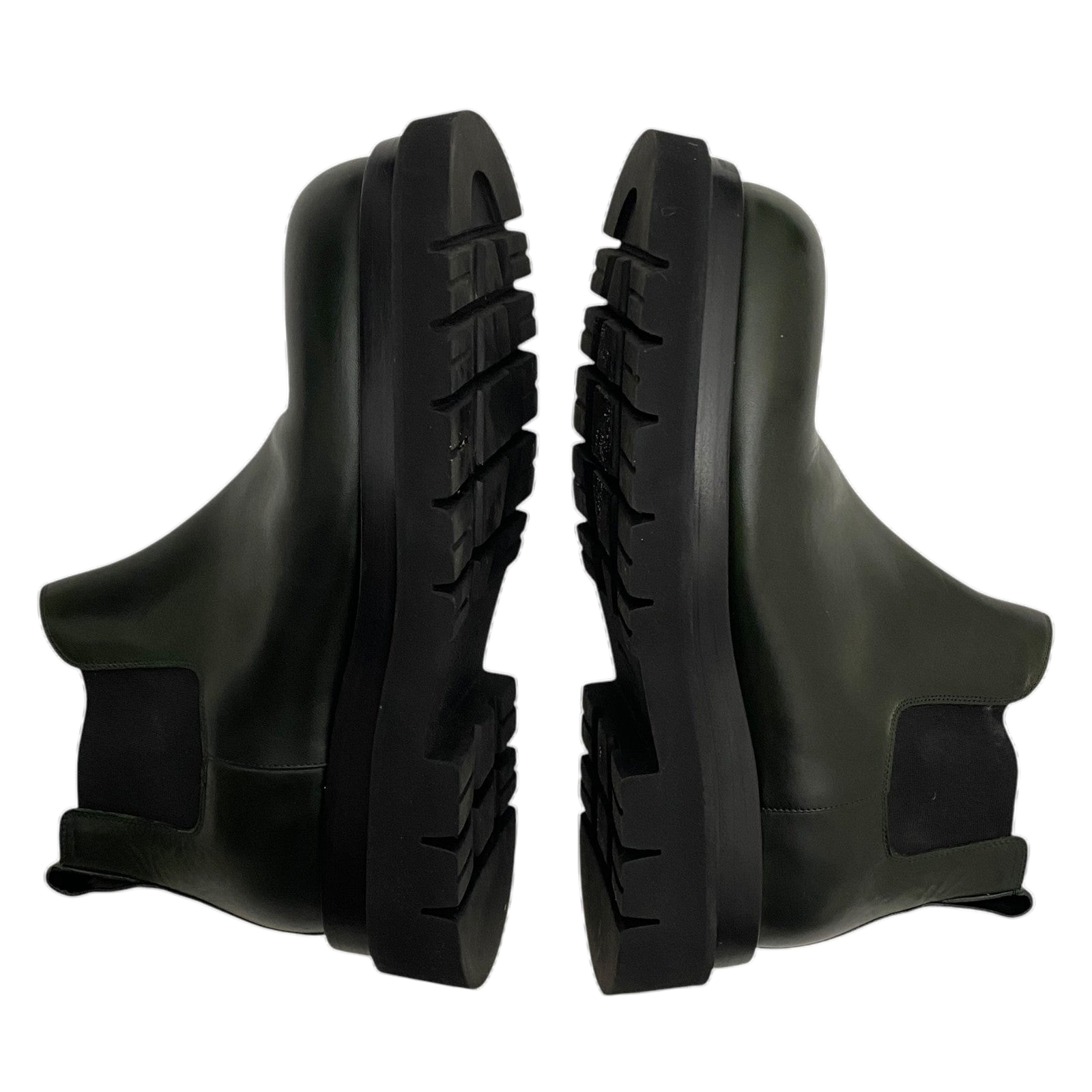 Bottega Veneta Lug Chelsea Ankle Boots Dark Green (EU42/US9)