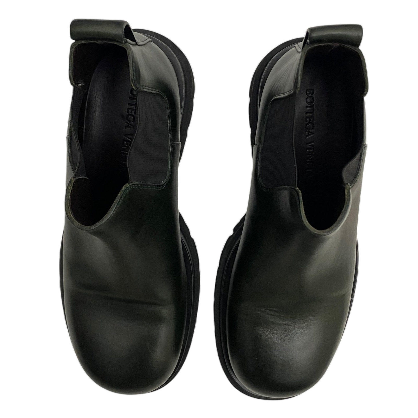 Bottega Veneta Lug Chelsea Ankle Boots Dark Green (EU42/US9)