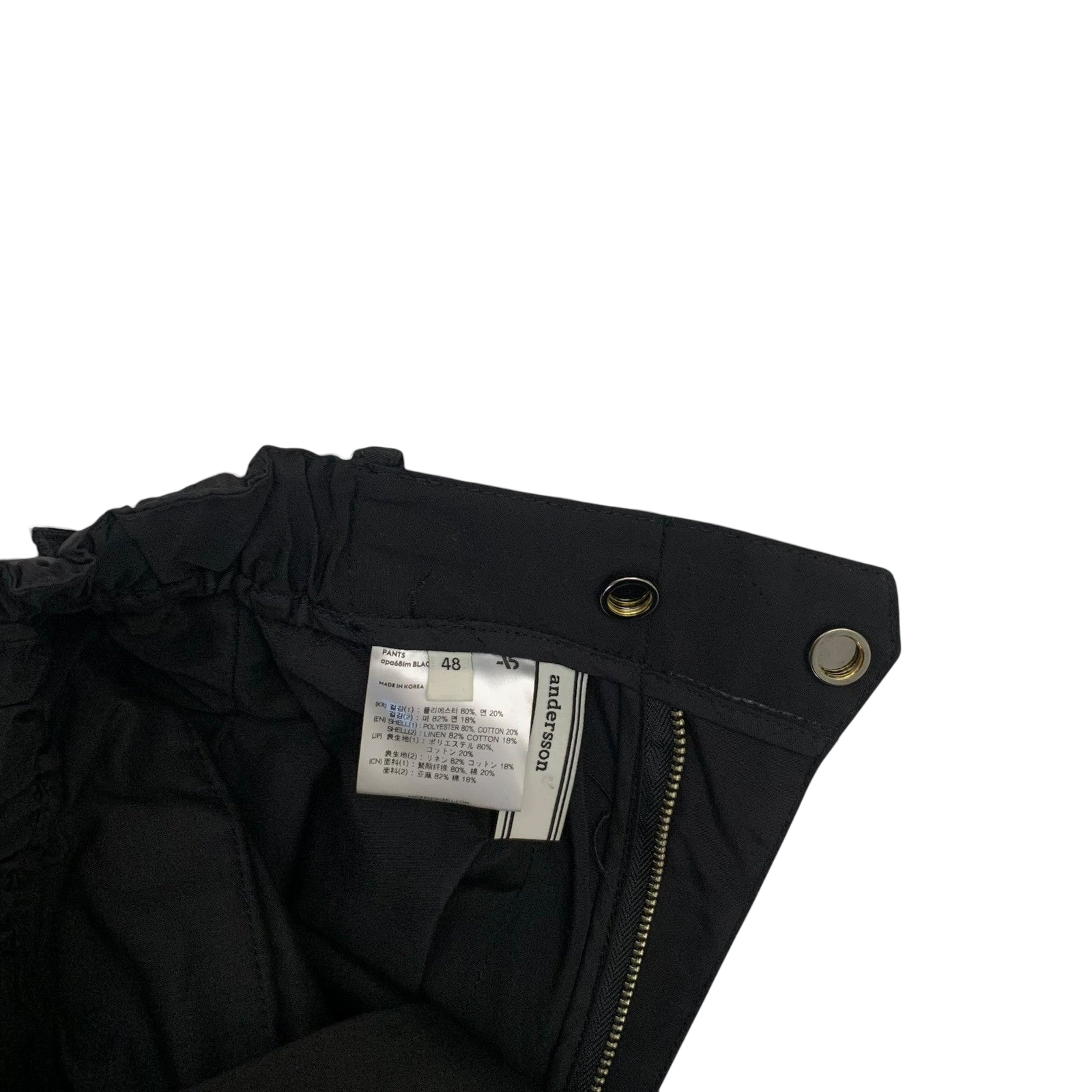 Andersson Bell Raw Edge Zip-Pocket Cargo Pants Black (Size M)