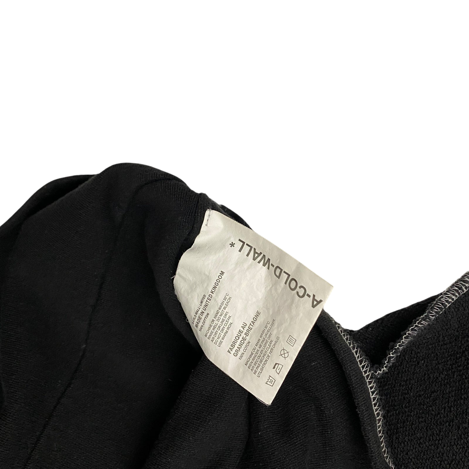 A-COLD-WALL Reverse Stitch Hoodie Black (Size XL)