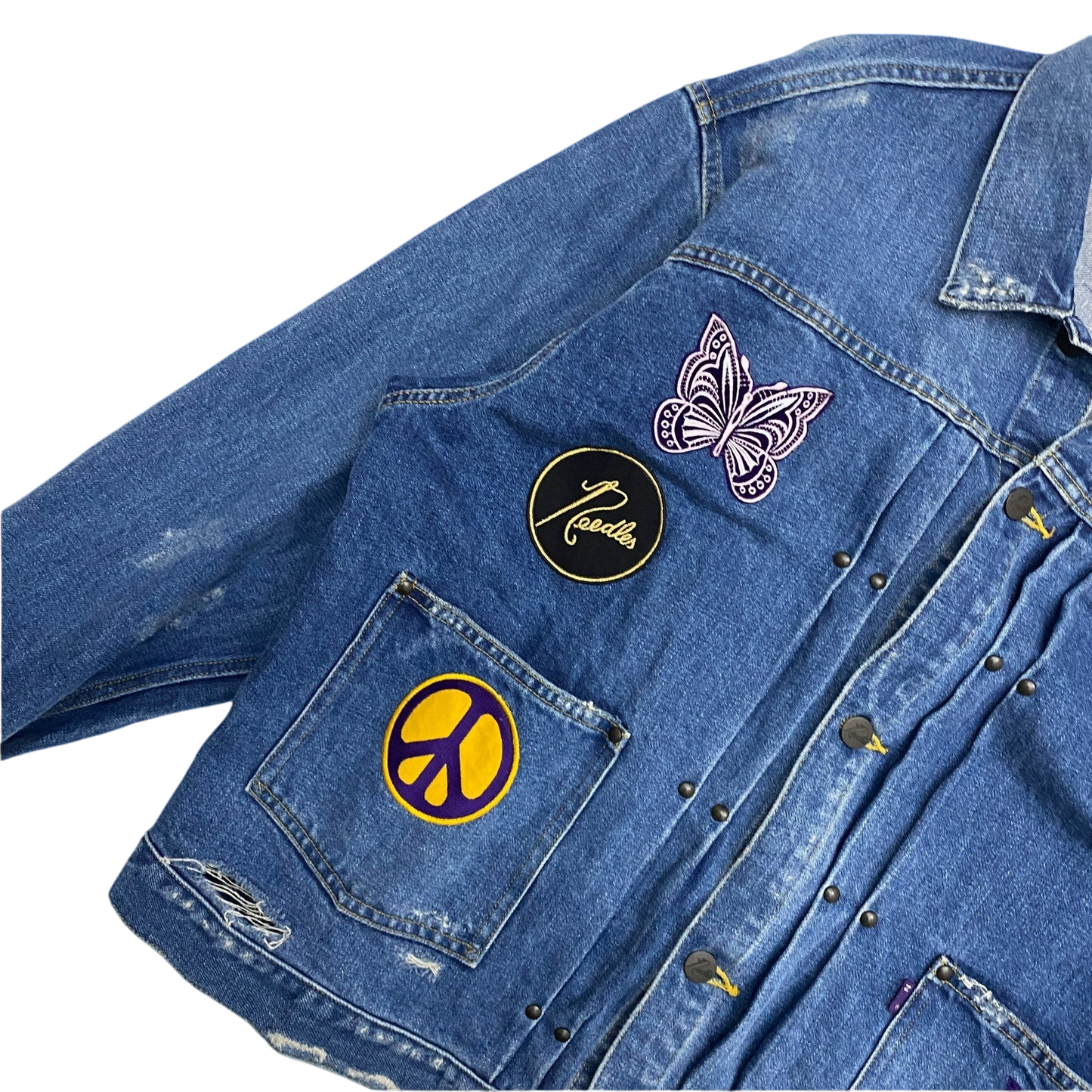 Needles Mixed-Patches Denim Jacket Indigo (Size L)