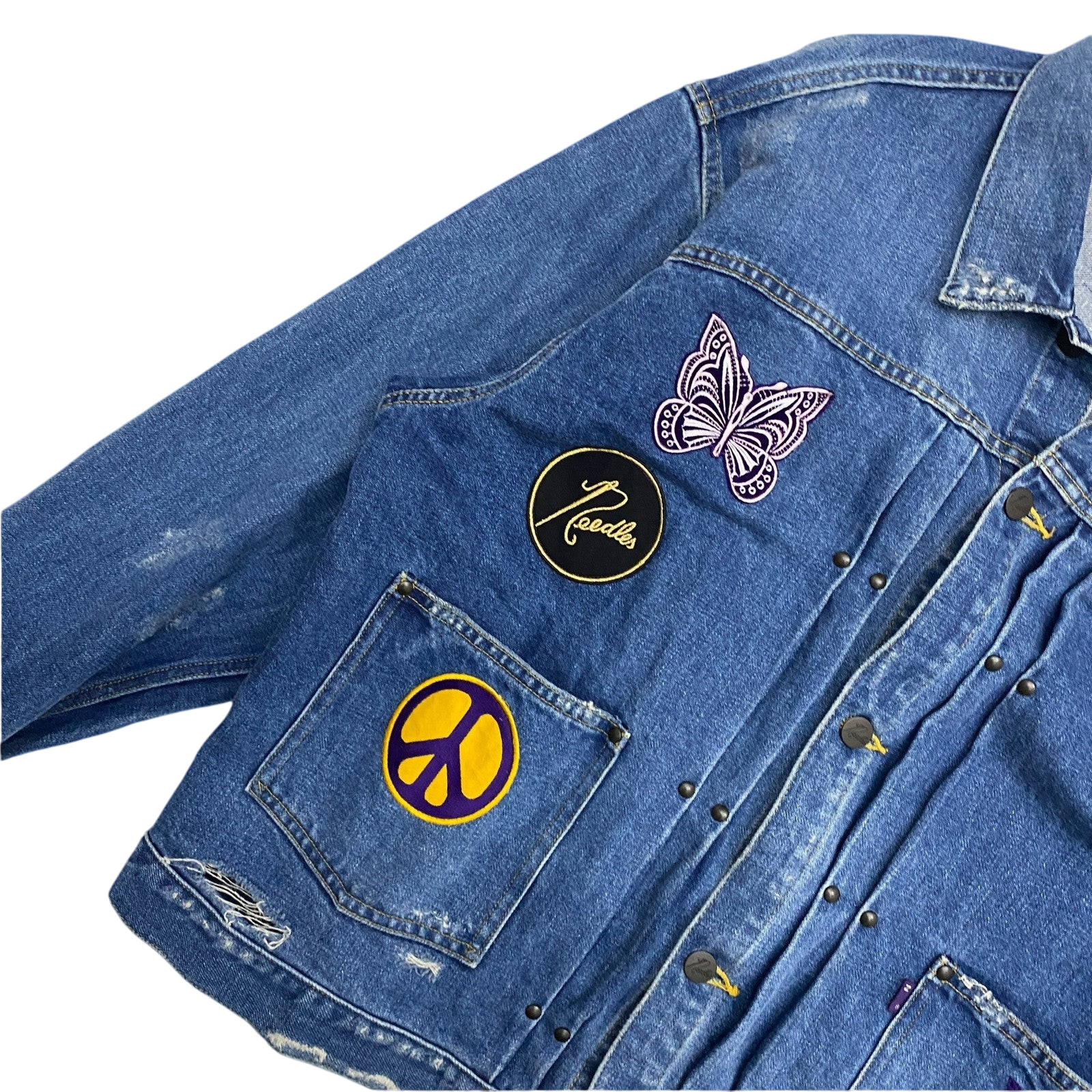 Needles Mixed-Patches Denim Jacket Indigo (Size L)