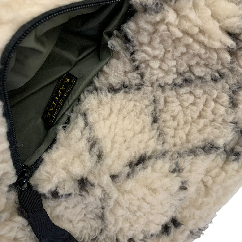 Kapital Do-Gi Sashiko Reversible Boa Fleece Jacket ‘Ecru’ (Size XL)