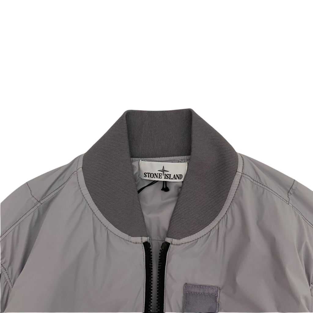 Stone Island Garment-Dyed Skin Touch Nylon Bomber Jacket Grey (Fits S-M)