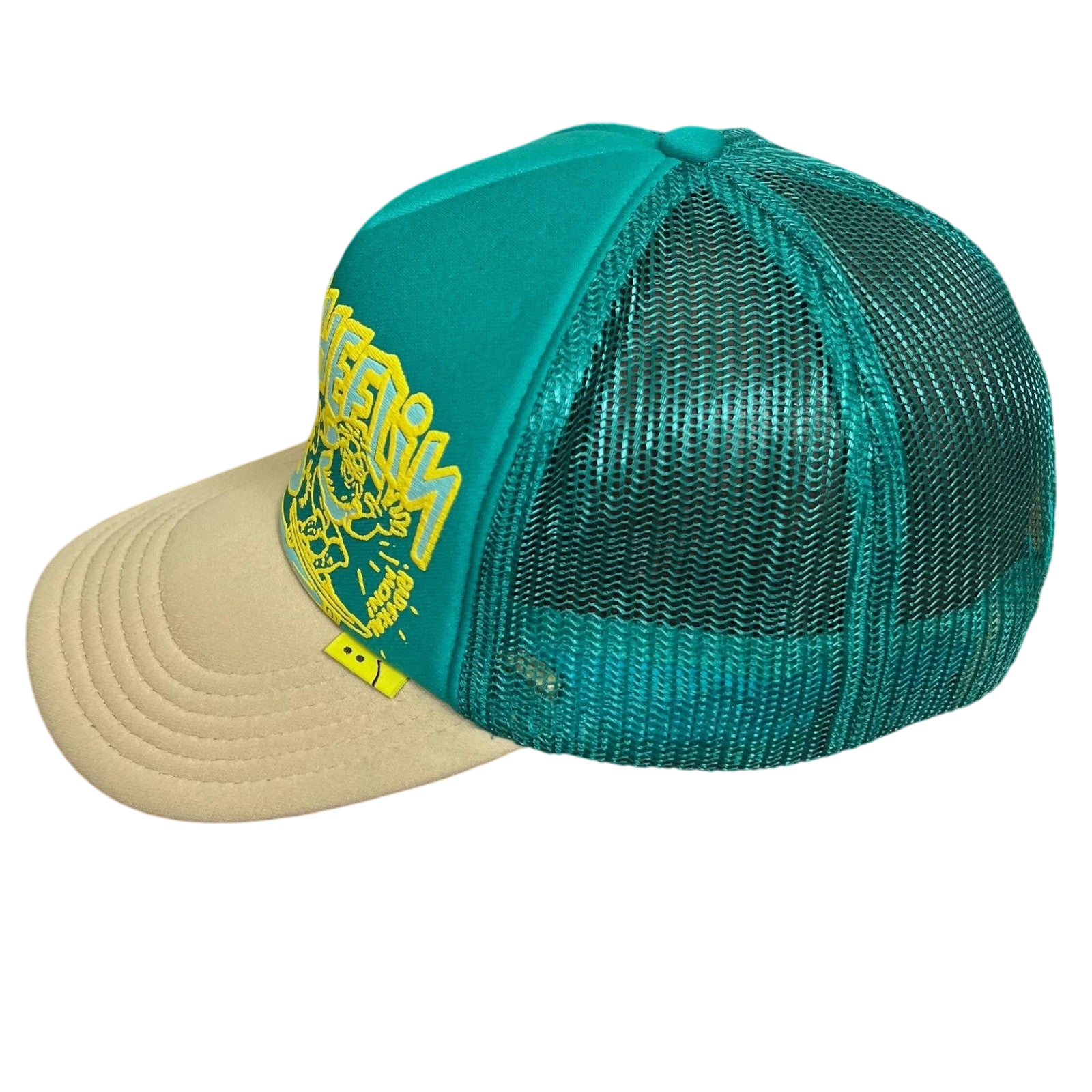 Kapital ‘Free Wheelin’ Trucker Cap Cream / Turquoise