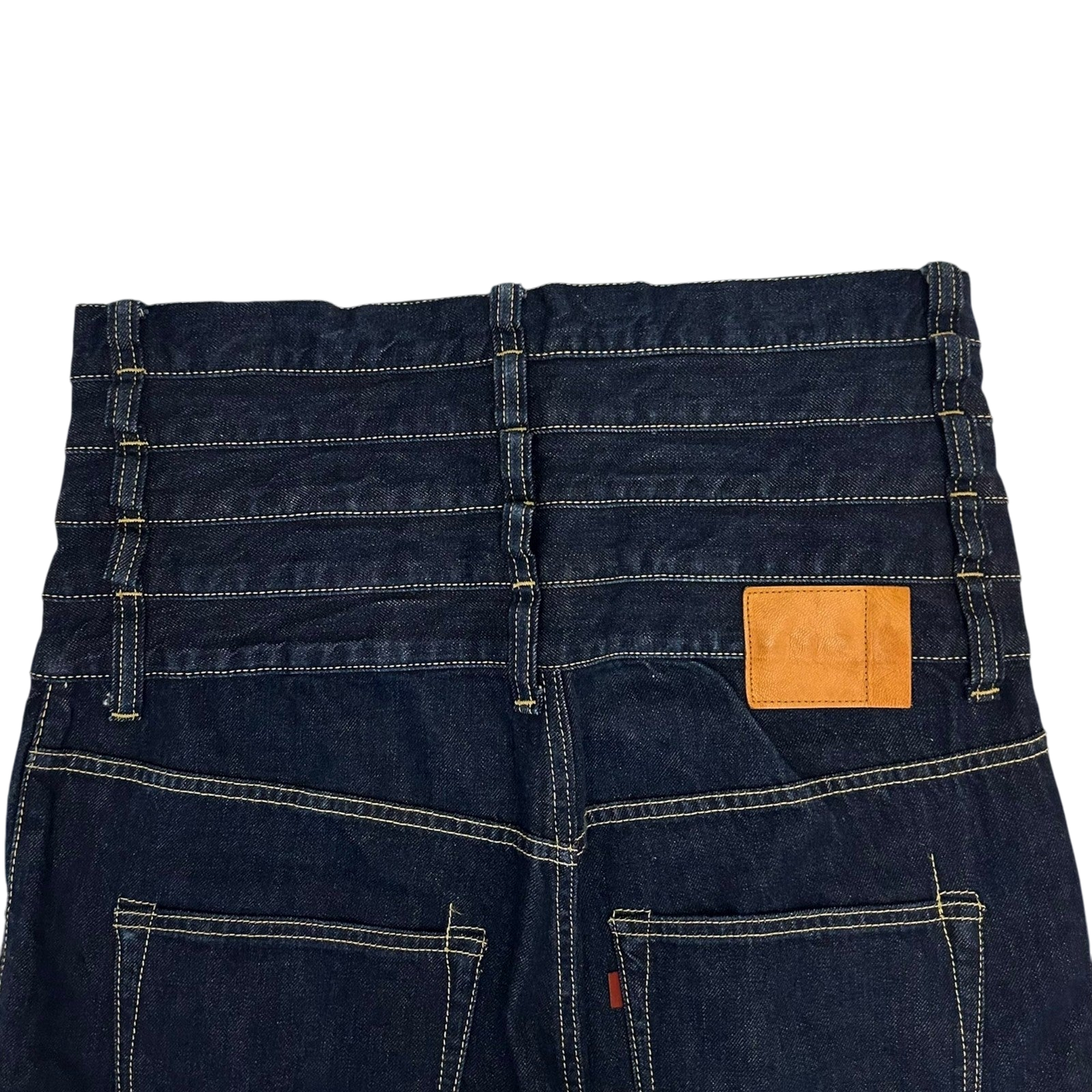 Ganryu AW12 Quintuple Waistband’ Stacked Wide Cut Jeans (Fits 36")