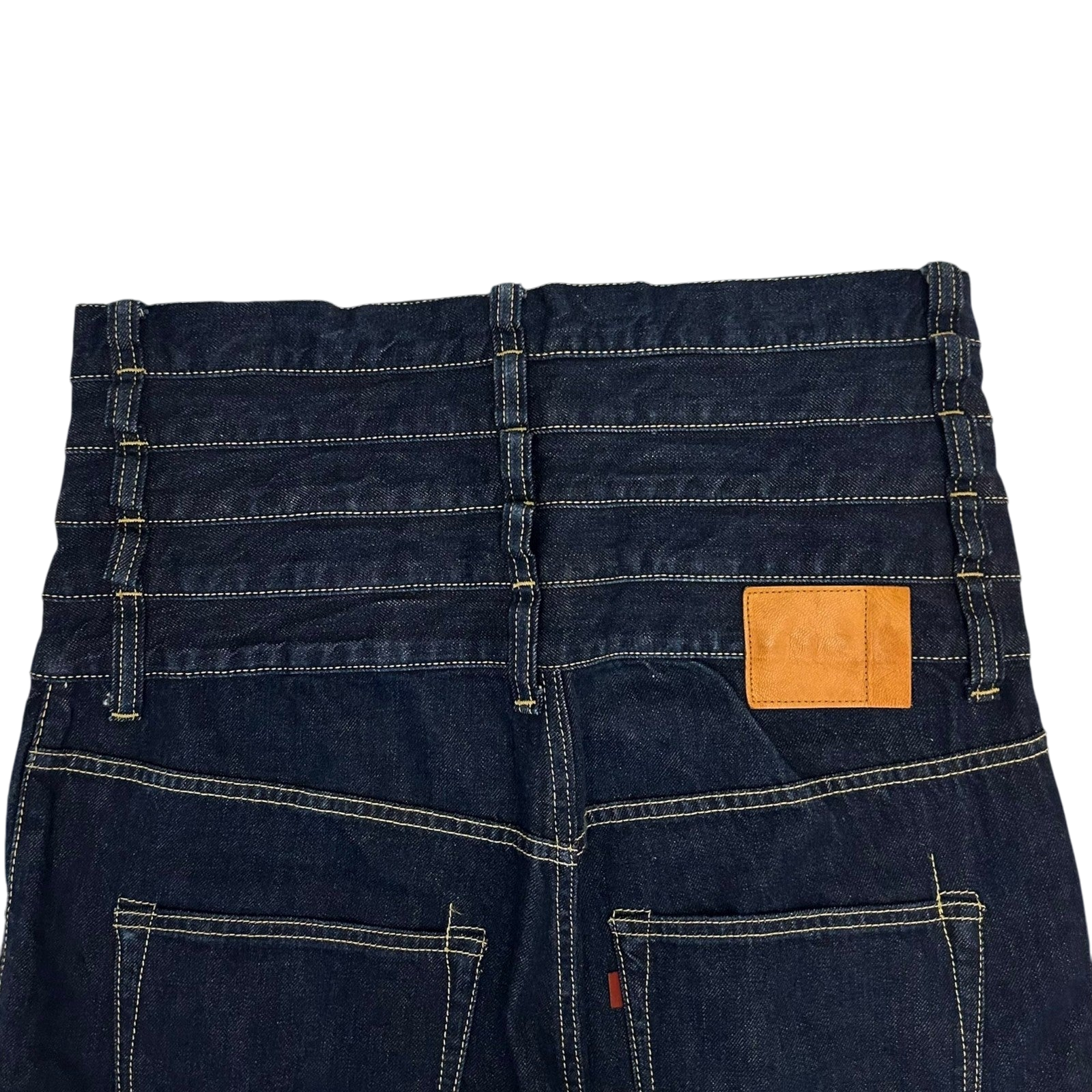 Ganryu AW12 Quintuple Waistband’ Stacked Wide Cut Jeans (Fits 36")