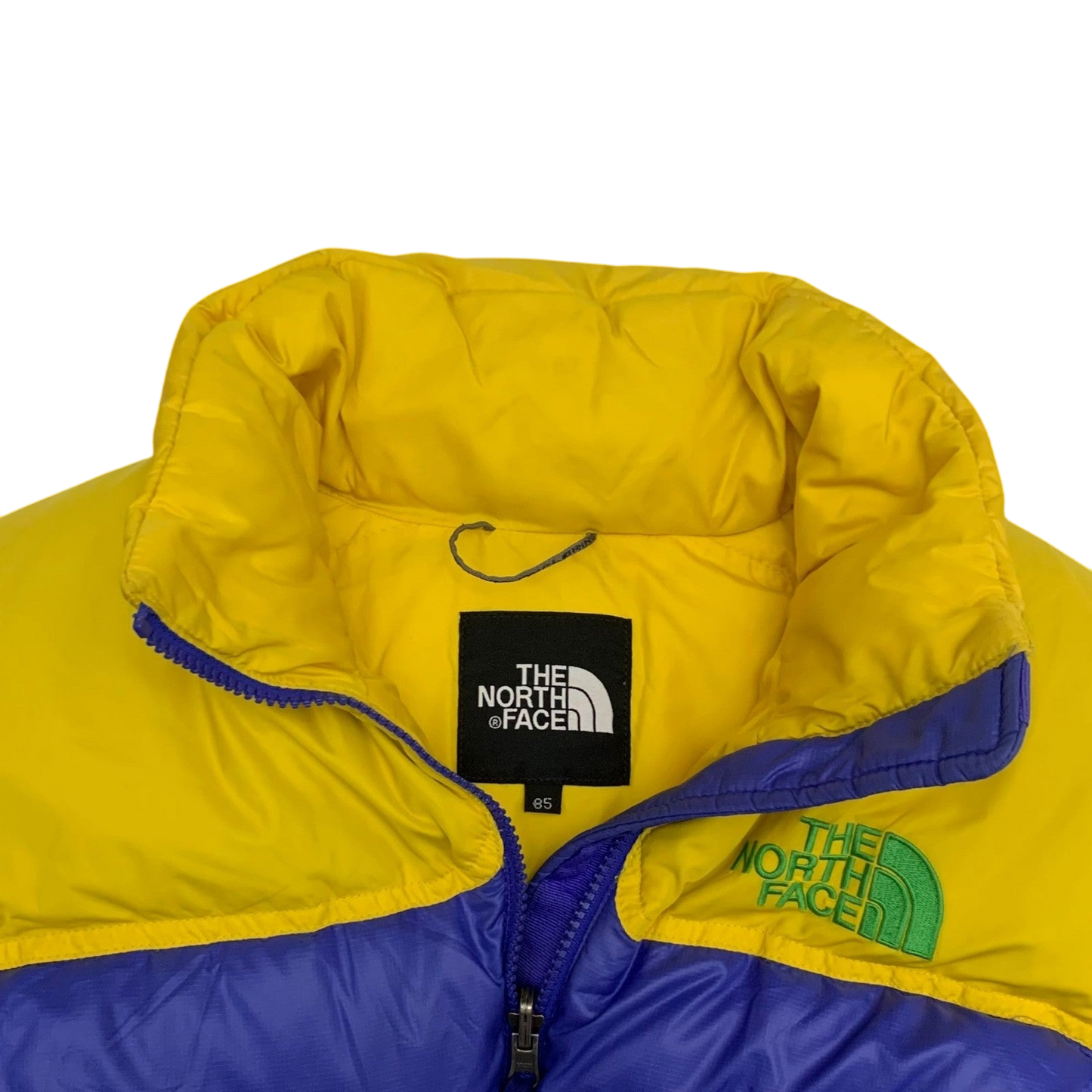 The North Face Nuptse 700 Down Puffer Jacket Blue/Yellow (Size XS)
