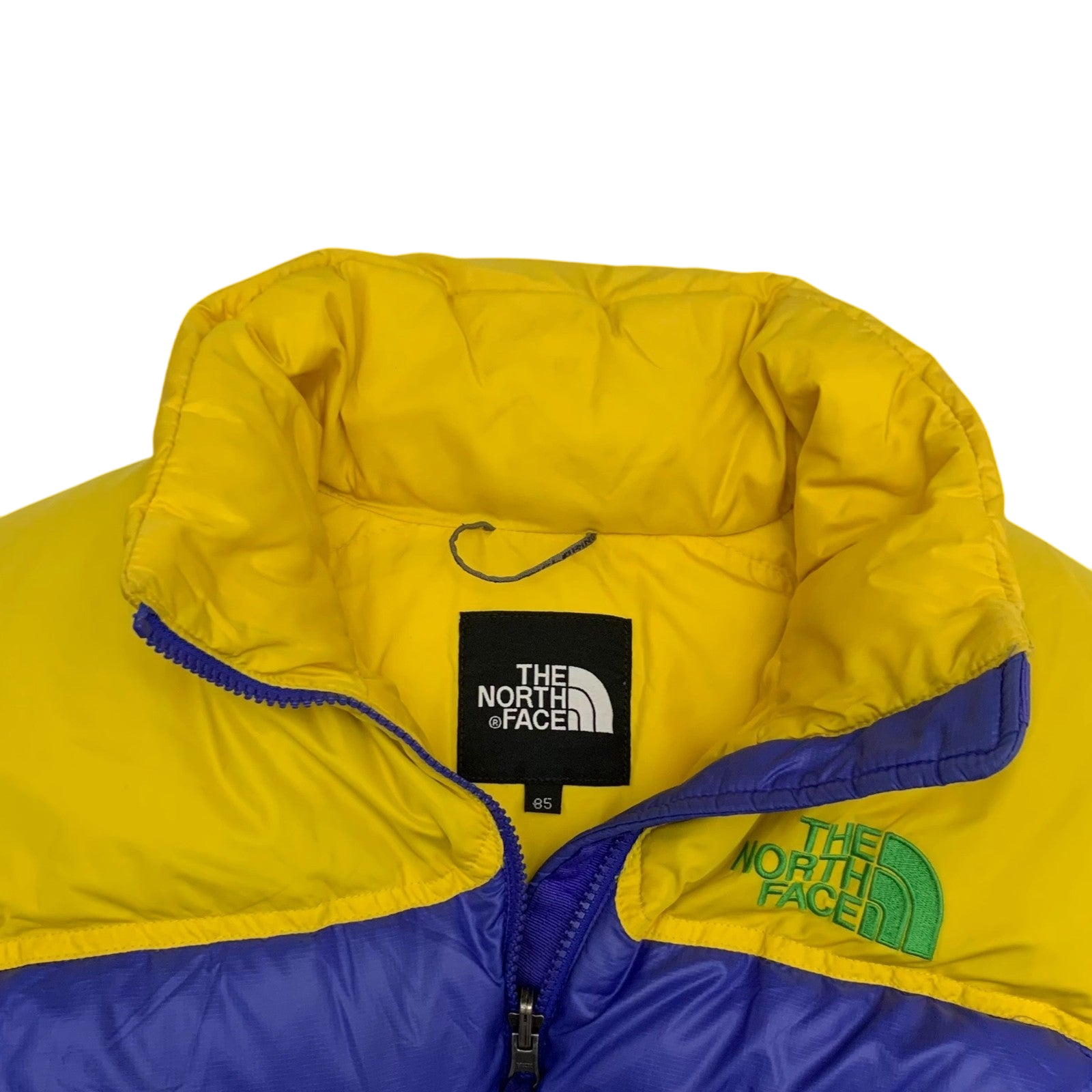 The North Face Nuptse 700 Down Puffer Jacket Blue/Yellow (Size XS)