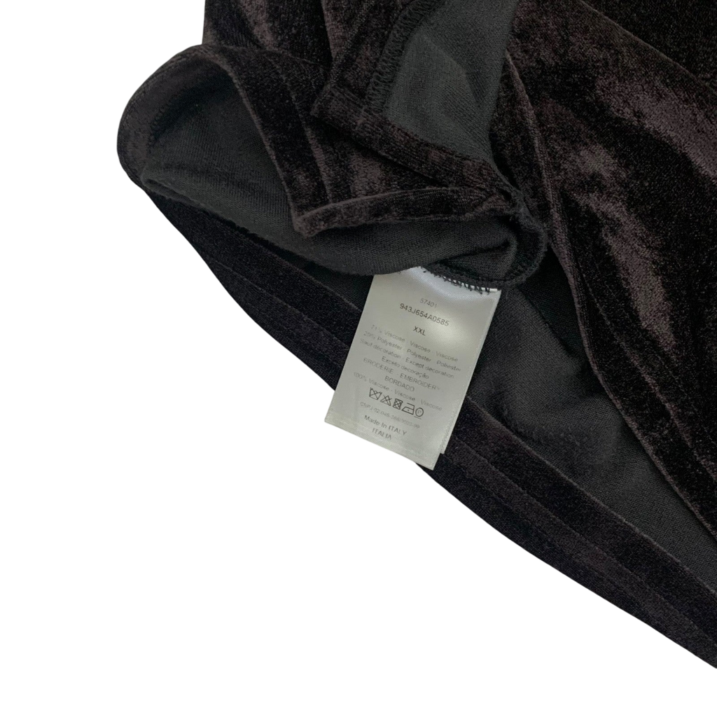 Dior by Kim Jones AW19 Half Zip Velvet T-Shirt Black (Fits L-XL)