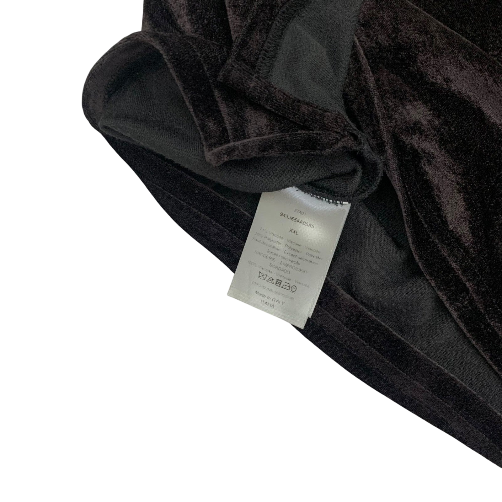 Dior by Kim Jones AW19 Half Zip Velvet T-Shirt Black (Fits L-XL)