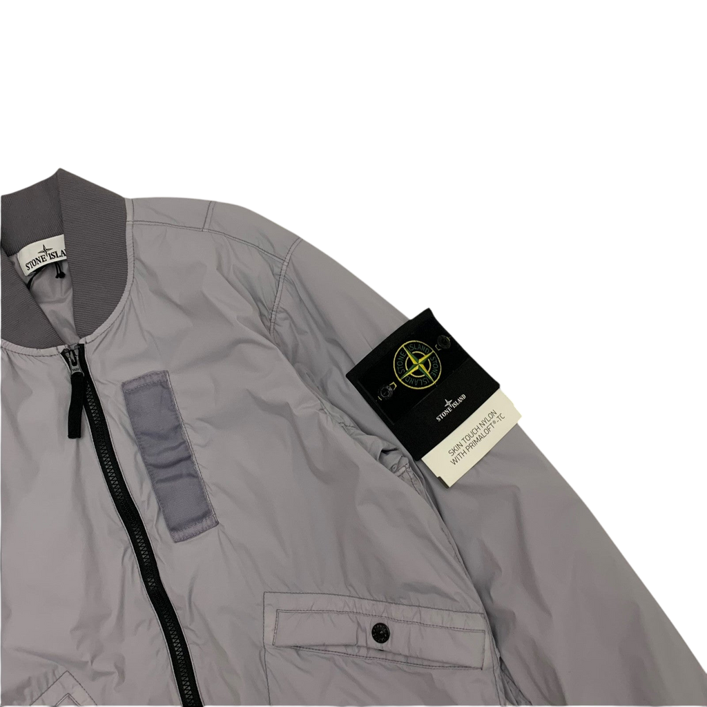 Stone Island Garment-Dyed Skin Touch Nylon Bomber Jacket Grey (Fits S-M)