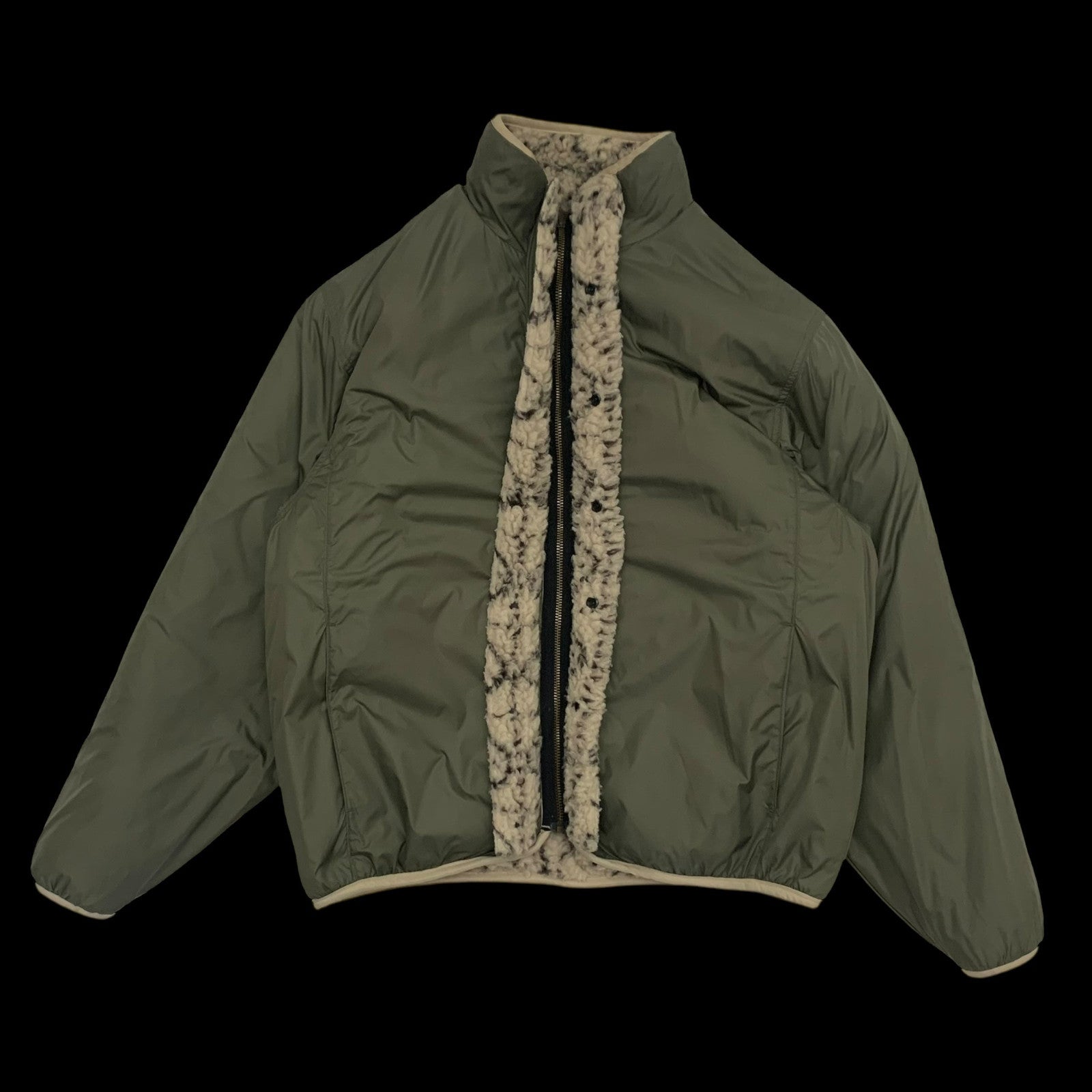Kapital Do-Gi Sashiko Reversible Boa Fleece Jacket ‘Ecru’ (Size XL)