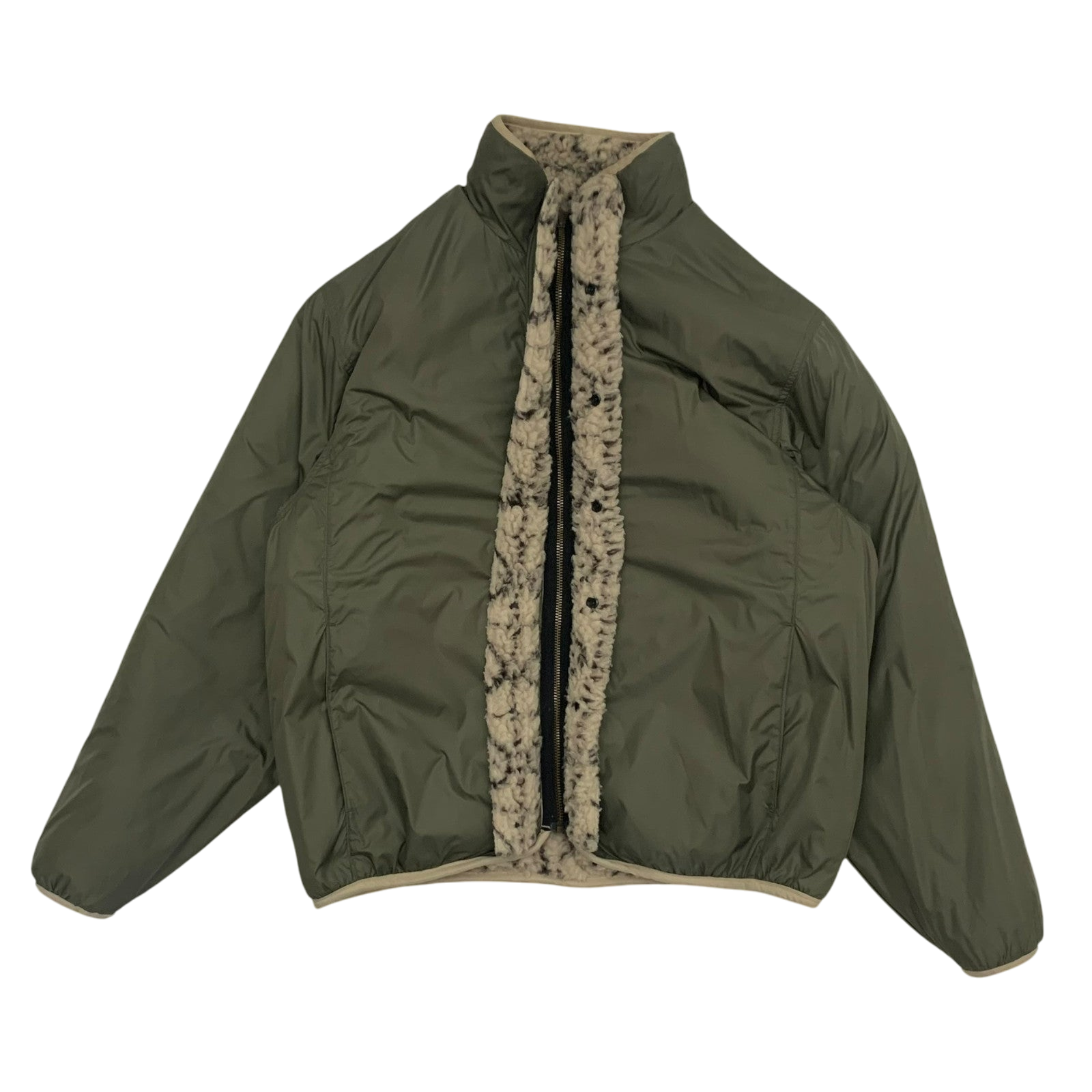 Kapital Do-Gi Sashiko Reversible Boa Fleece Jacket ‘Ecru’ (Size XL)