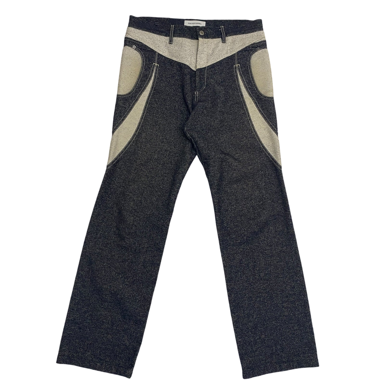 Kiko Kostadinov SS20 Riding Claw Jeans Indigo/Off-White (Size M/48)