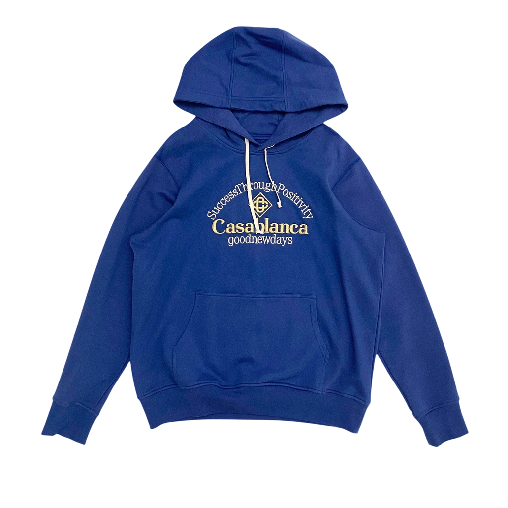 Casablanca 'Success Through Positivity' Embroidered Hoodie Blue (Size L)