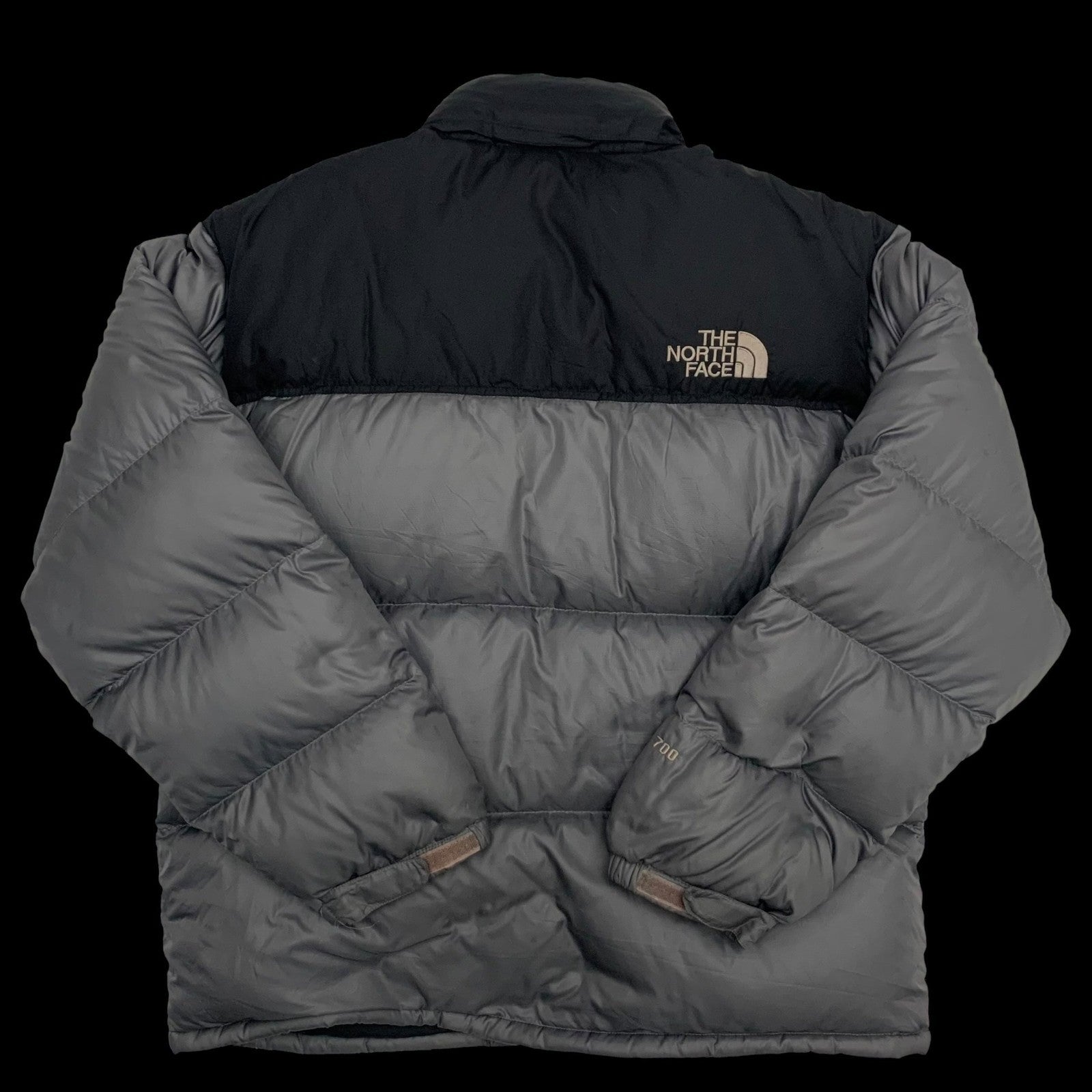 The North Face Nuptse 700 Down Puffer Jacket Grey/Black (Size L)