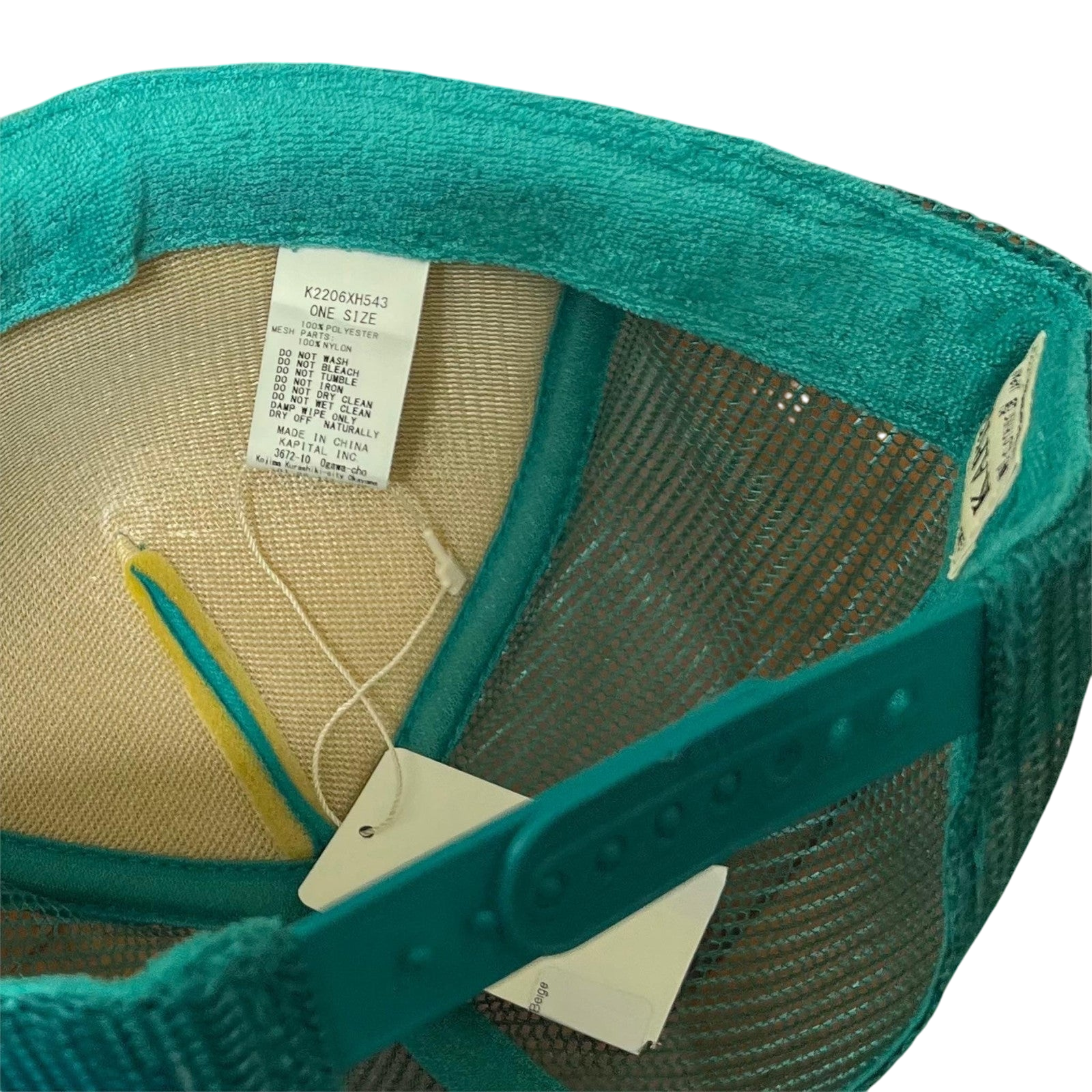 Kapital ‘Free Wheelin’ Trucker Cap Cream / Turquoise