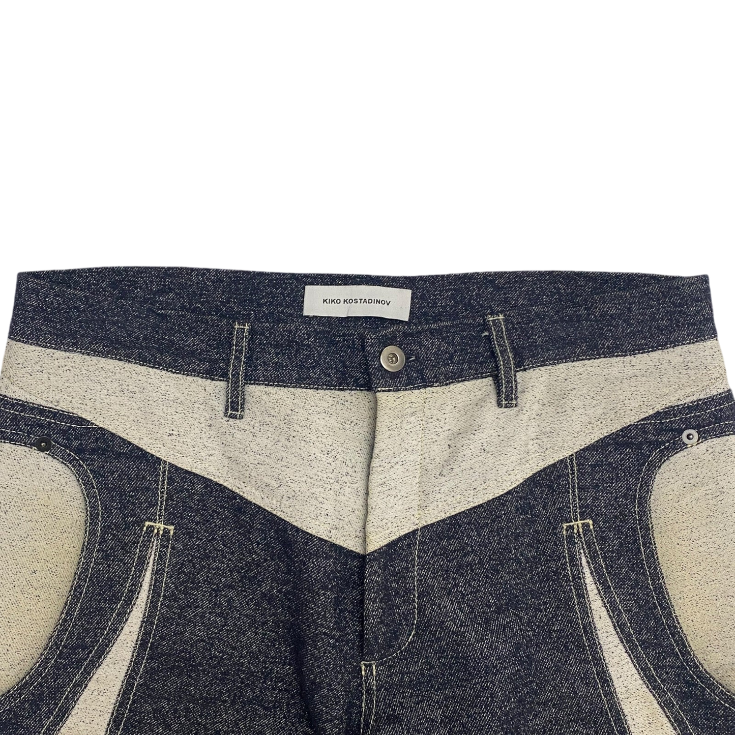 Kiko Kostadinov SS20 Riding Claw Jeans Indigo/Off-White (Size M/48)