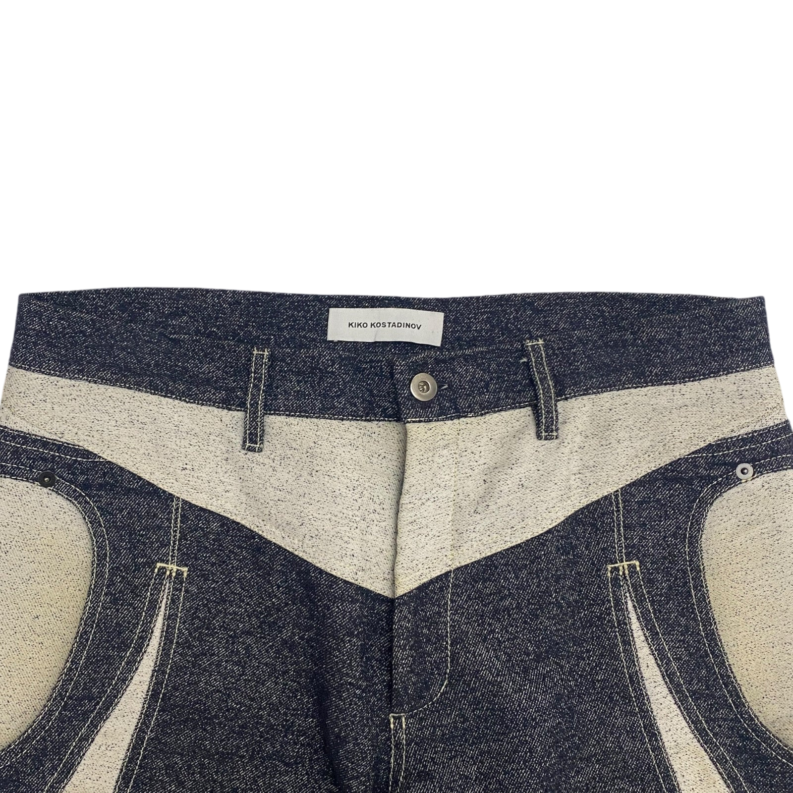 Kiko Kostadinov SS20 Riding Claw Jeans Indigo/Off-White (Size M/48)