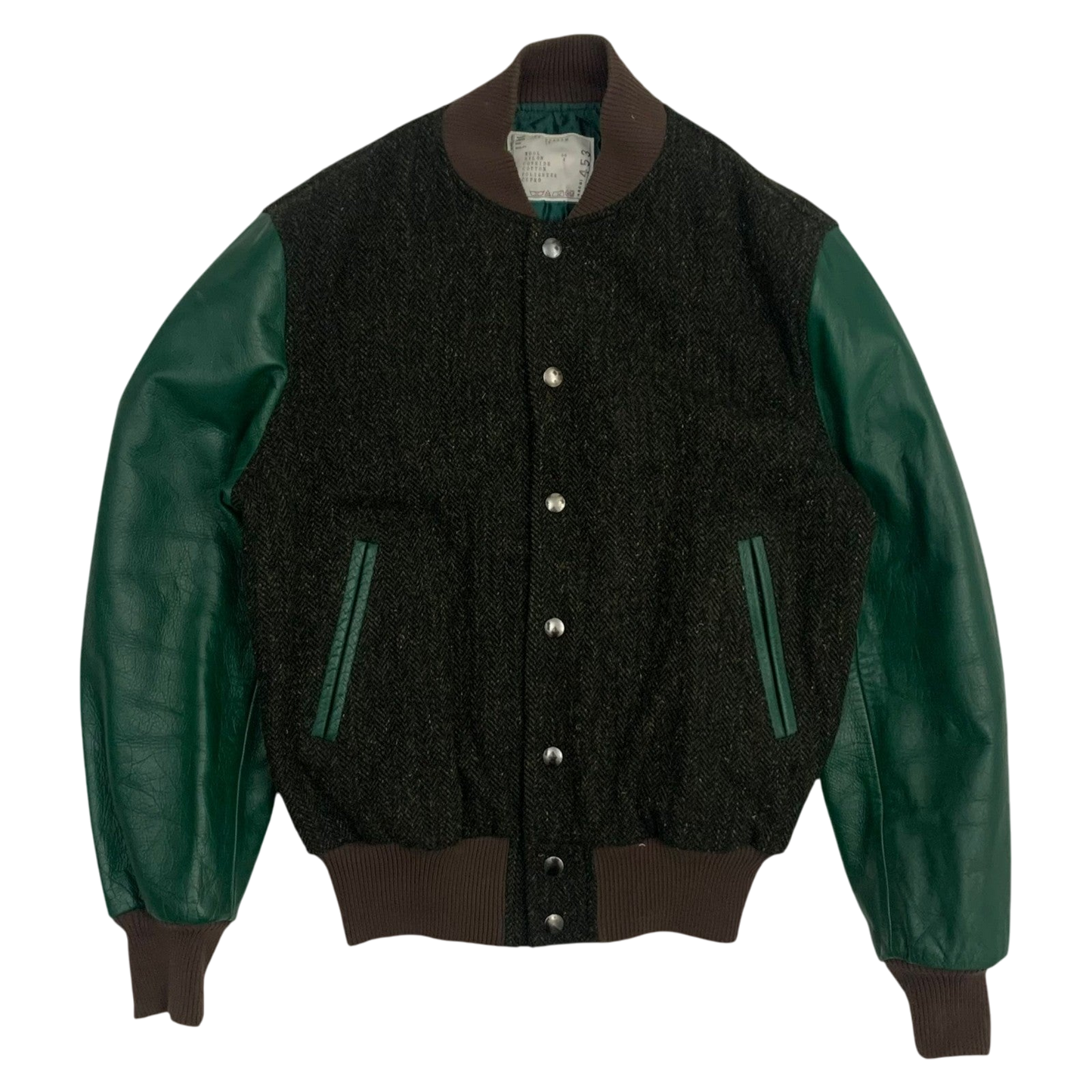 Sacai Colourblock Cowhide & Wool Stadium Jacket (Fits M)