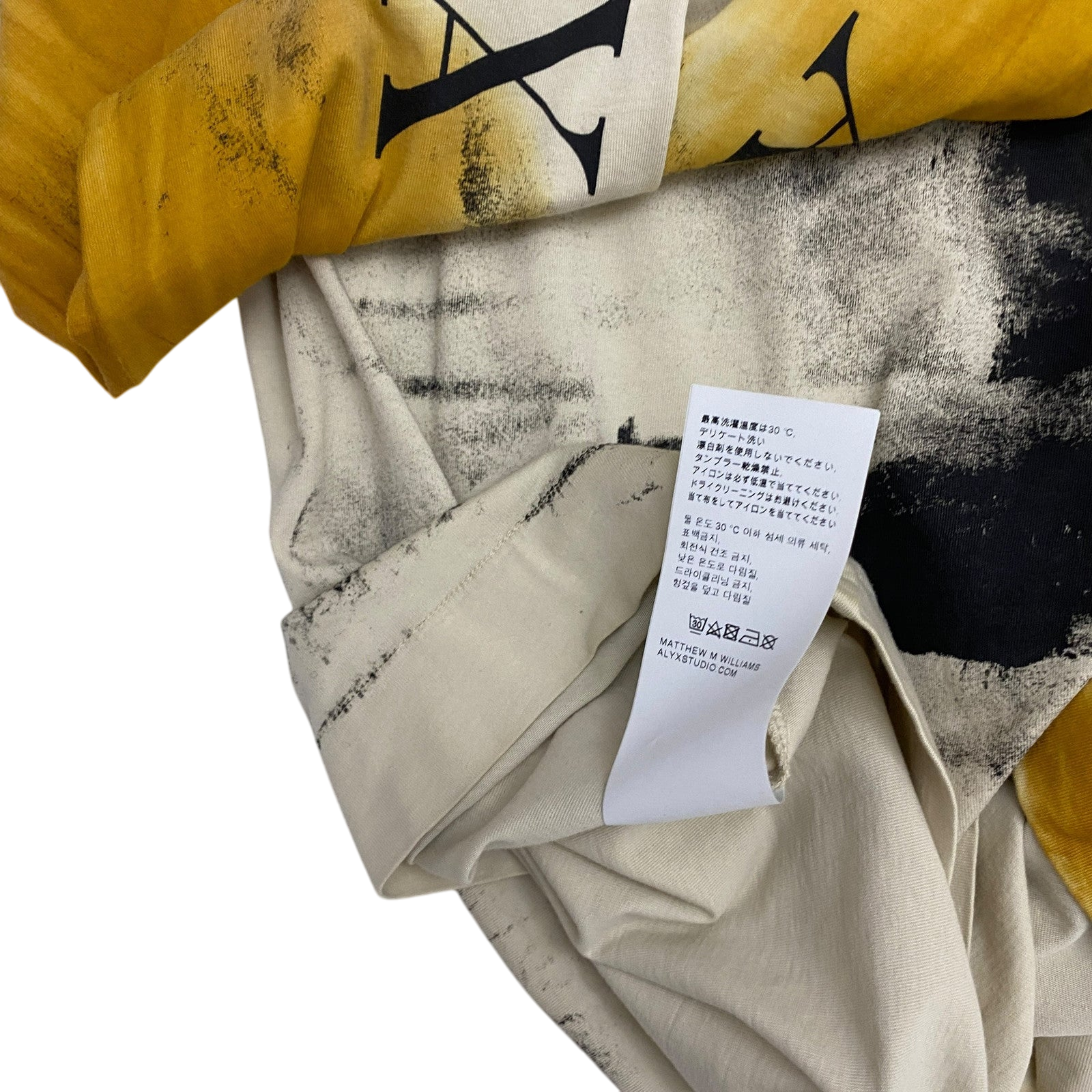 1017 Alyx 9SM Address Abstract Print Long-Sleeve T-Shirt Yellow (Size L)