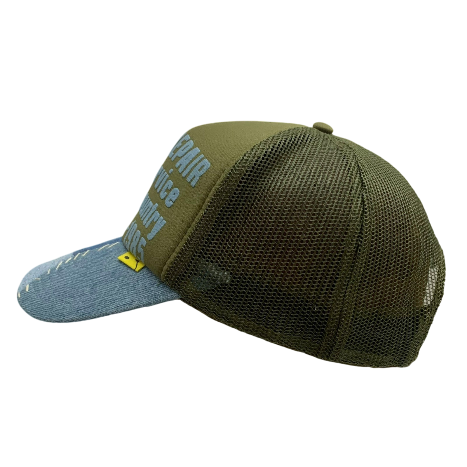 Kapital 'Denim Repair Service' Denim Reconstruction Trucker Cap Dark Green/Blue