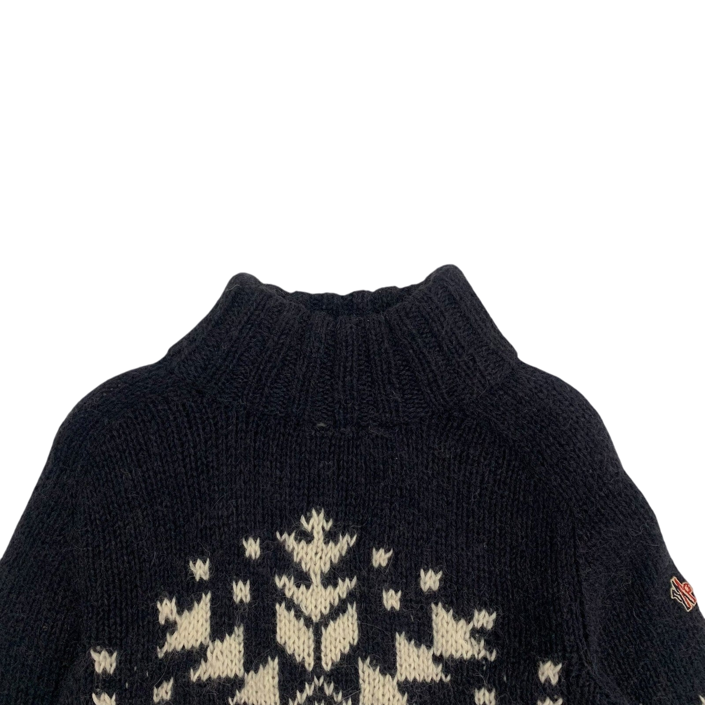 Moncler Vintage Graphic Wool Knit Sweatshirt Navy (Size M womens)