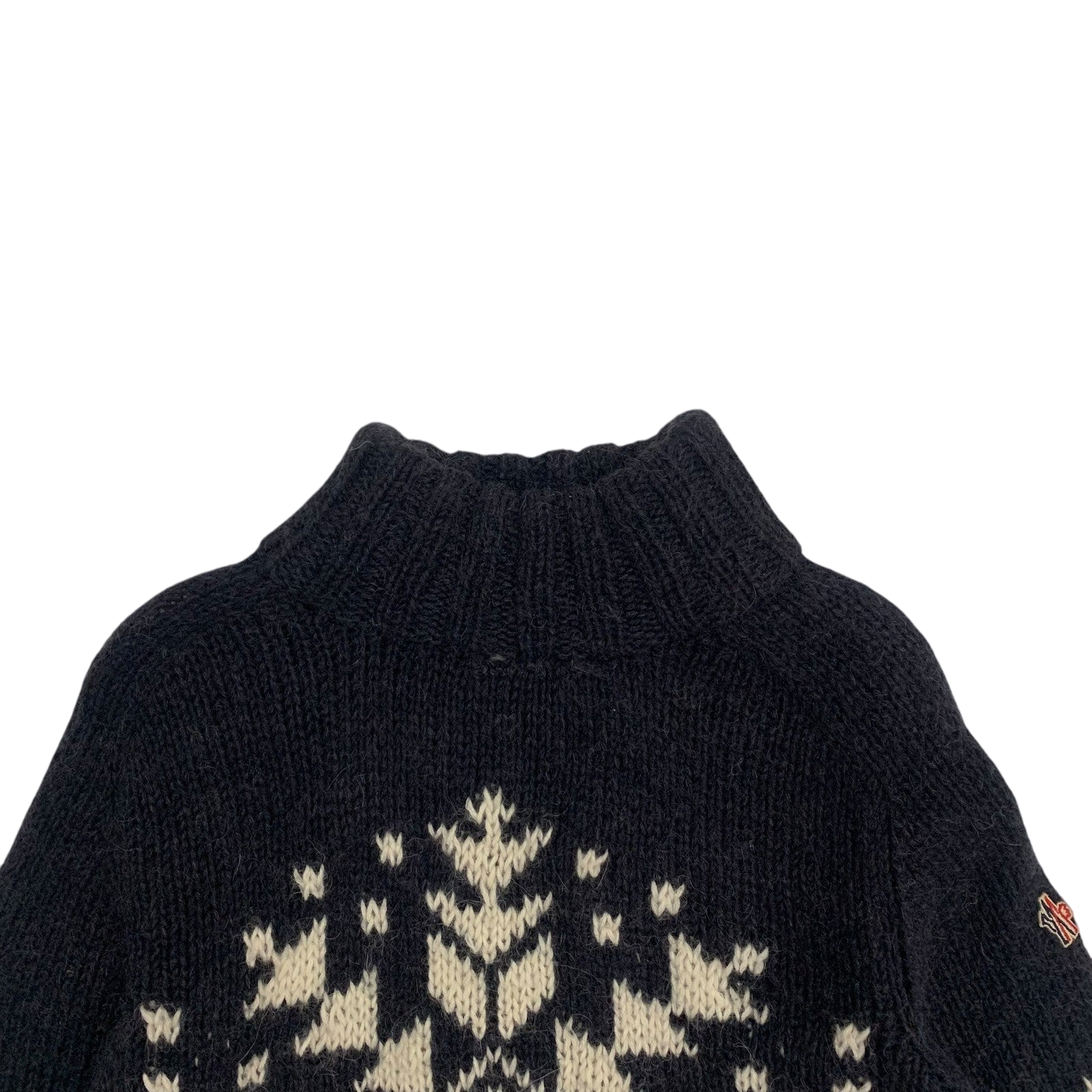 Moncler Vintage Graphic Wool Knit Sweatshirt Navy (Size M womens)