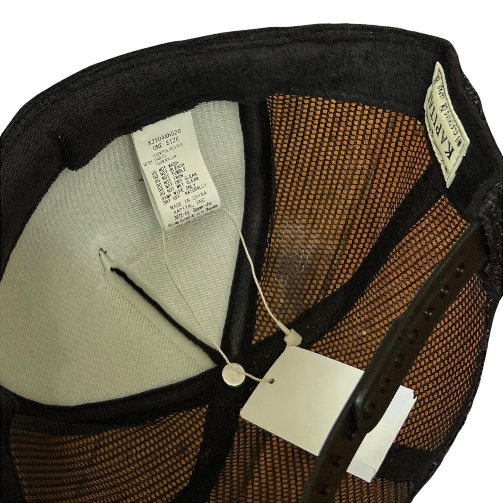 Kapital ‘Denim Men Love Cats’ Trucker Cap Black / Blue