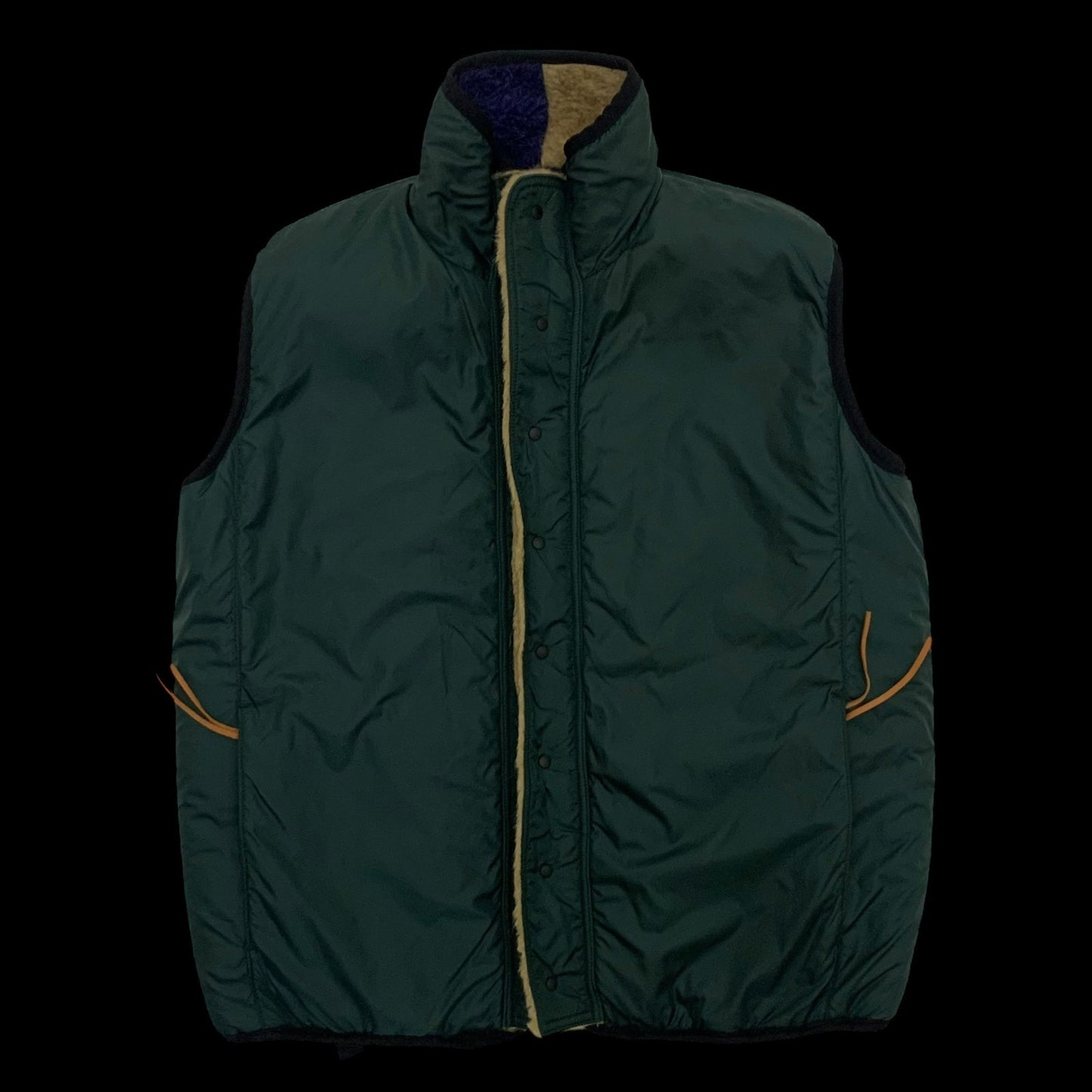 Kapital Reversible Wool Boa Fleece Colour Block Vest (Size S)